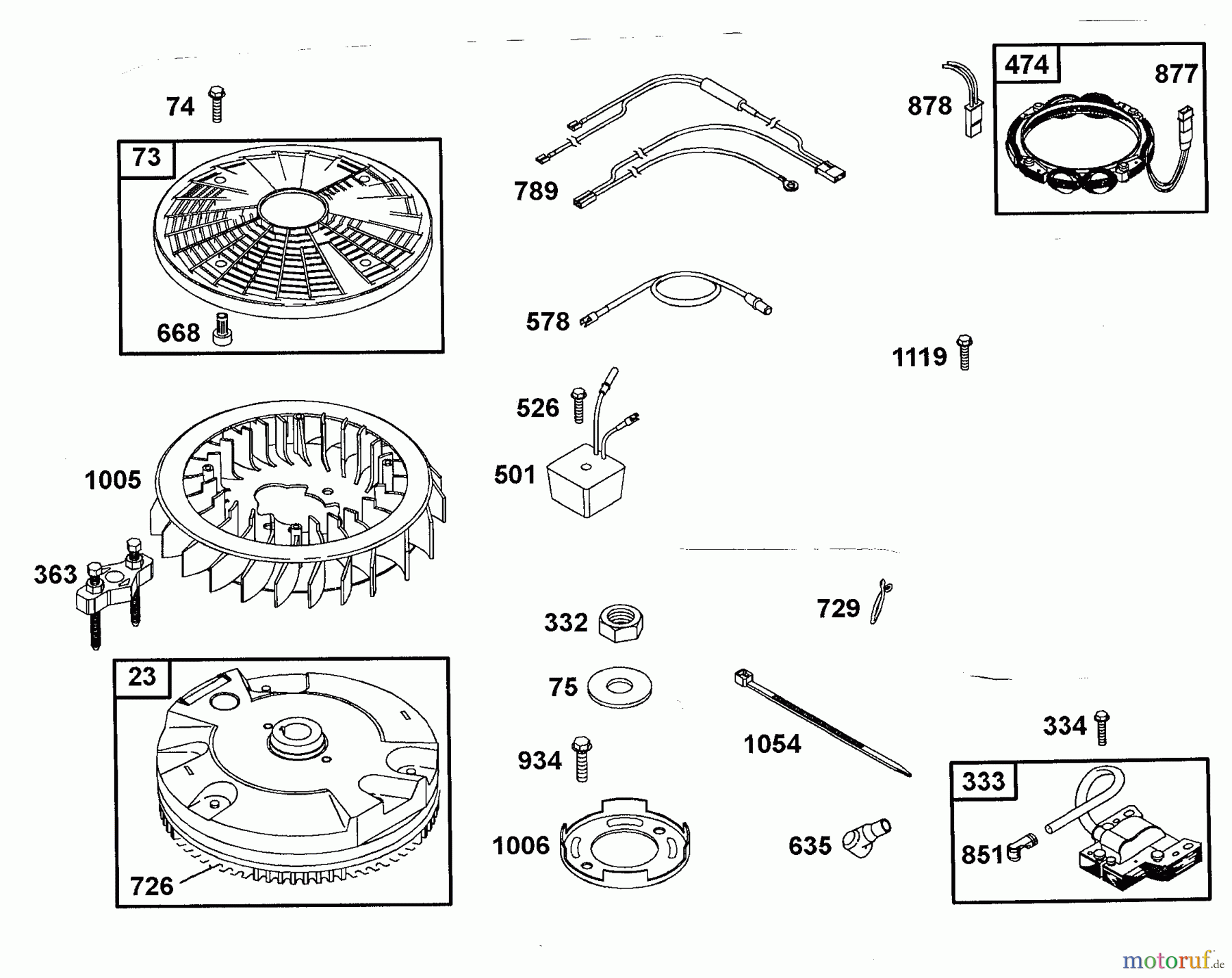 Wolf-Garten Benzinmotoren Briggs&Stratton Intek OHV 1002000 (2001) Schwungrad, Zündanlage