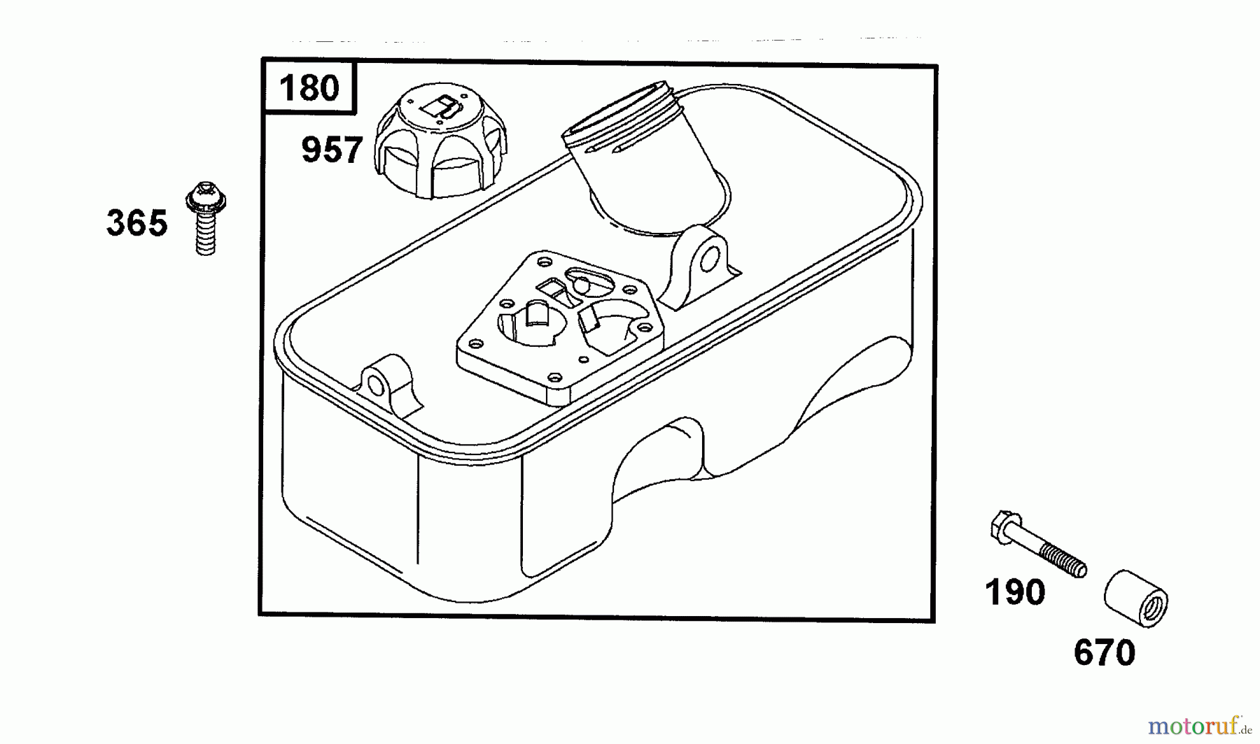 Wolf-Garten Benzinmotoren Briggs&Stratton Quattro 40 KAT 2056050 (2001) Tank