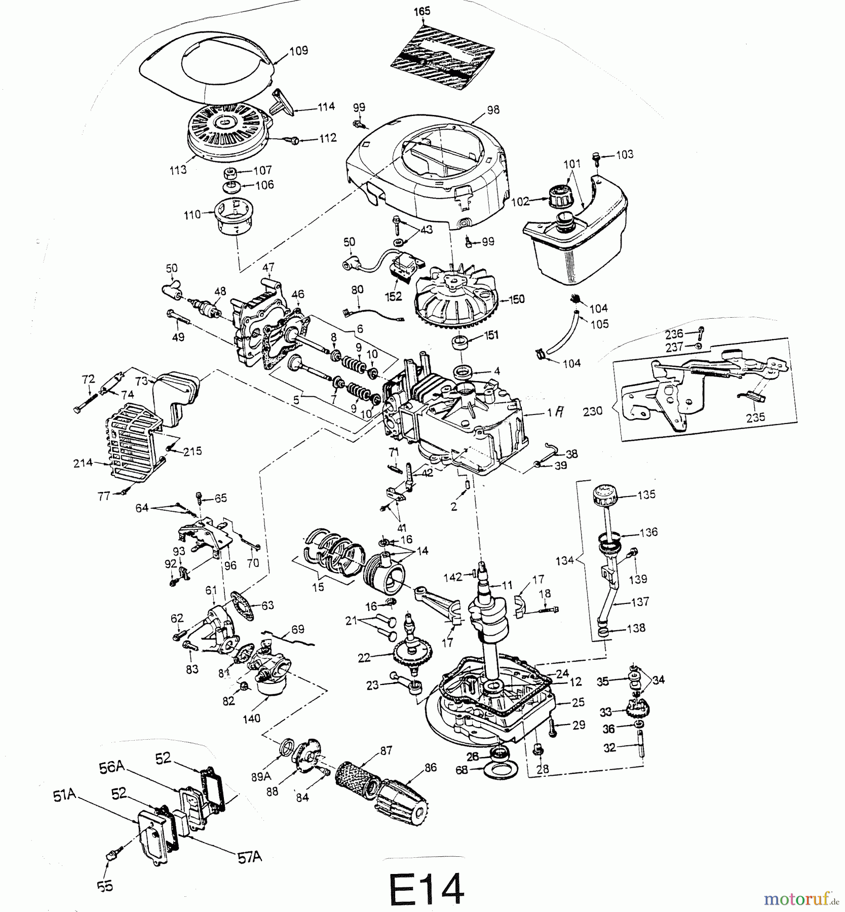  Wolf-Garten Benzinmotoren Tecumseh Centura 40 S 2039040  (2001) Motor