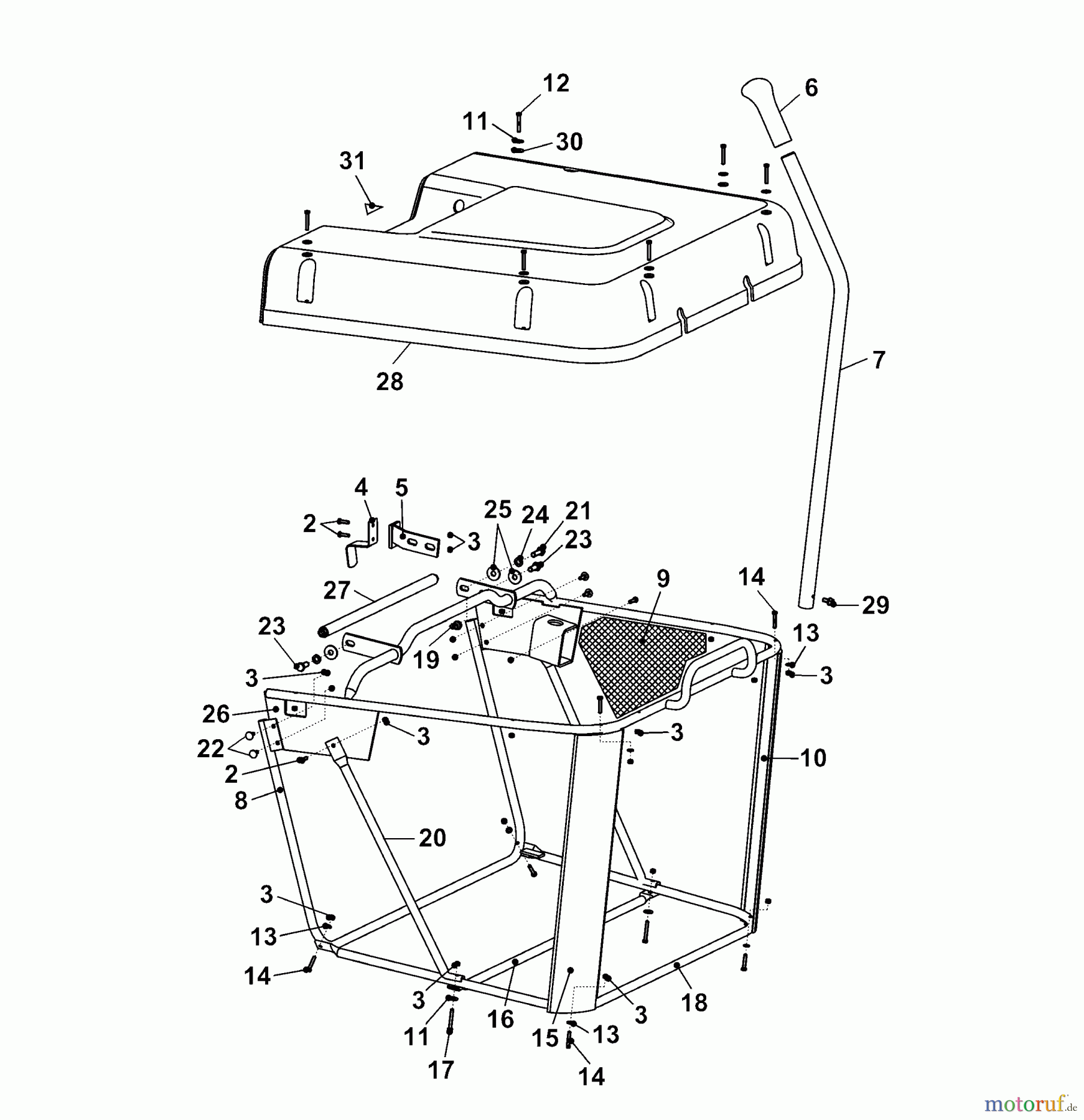 Wolf-Garten Rasentraktoren Trac OHV 7 6205000 Serie B  (2003) Grasfangsack
