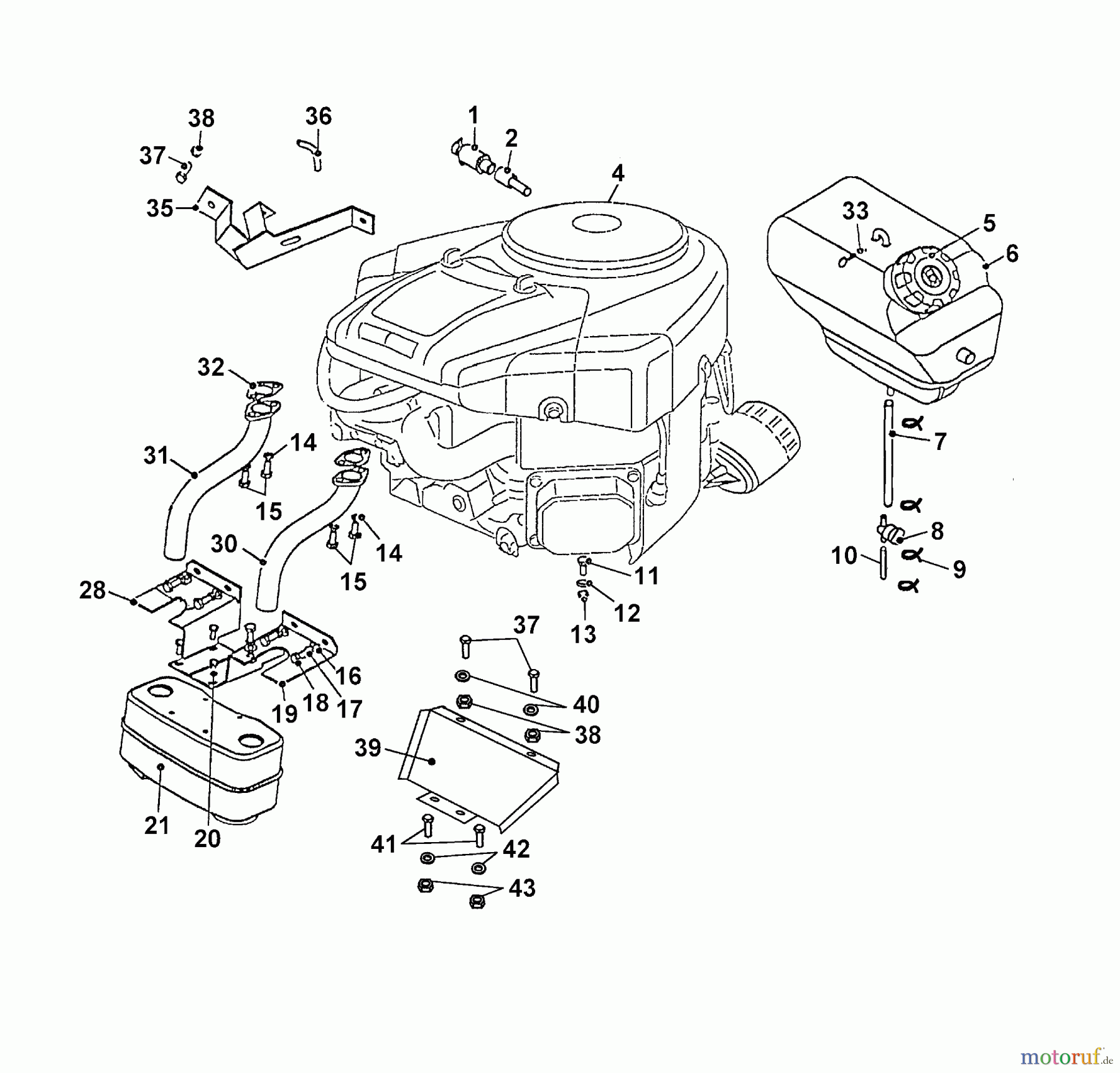 Wolf-Garten Rasentraktoren Trac OHV 7 6205000 Serie B  (2003) Motorzubehör