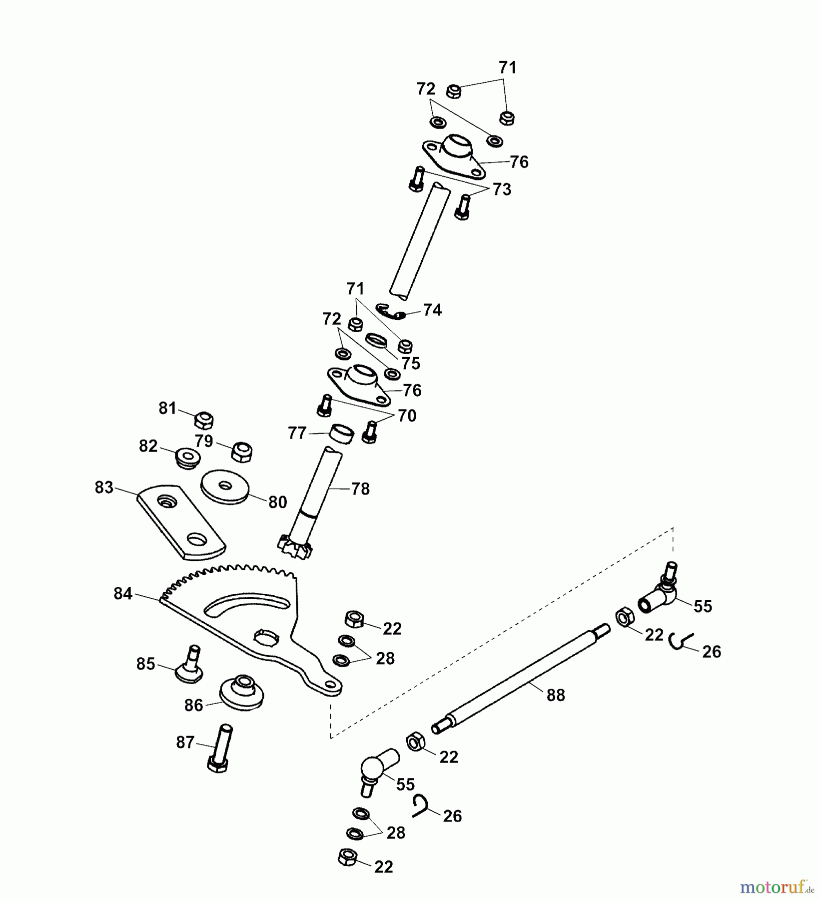 Wolf-Garten Rasentraktoren Trac OHV 7 6205000 Serie B  (2003) Lenkung