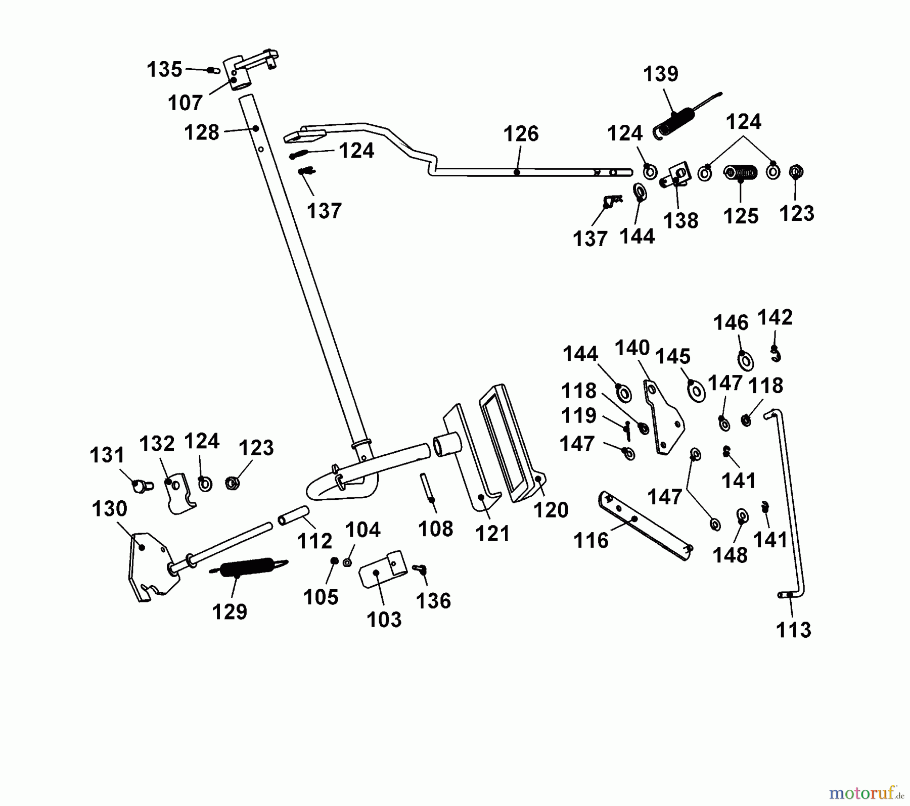 Wolf-Garten Rasentraktoren Trac OHV 7 6205000 Serie B (2003) Bedienelemente Bremse