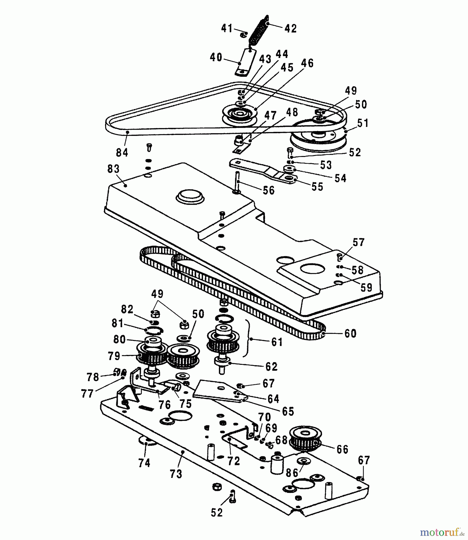 Wolf-Garten Rasentraktoren Trac OHV 7 6205000 Serie B (2003) Mähantrieb