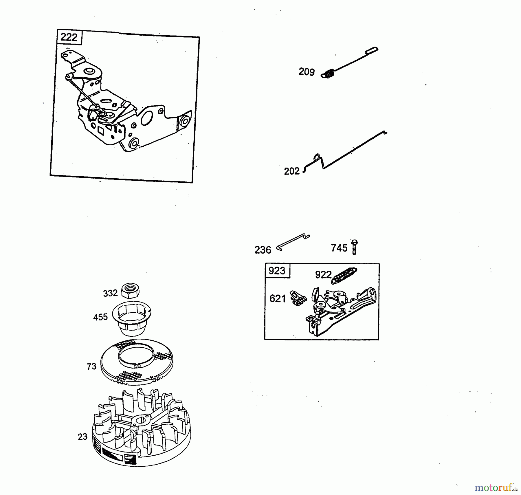 Wolf-Garten Benzinmotoren Briggs&Stratton Quantum Q 48 Fixspeed 2069096 (2004) Gebläsegehäuse, Tank