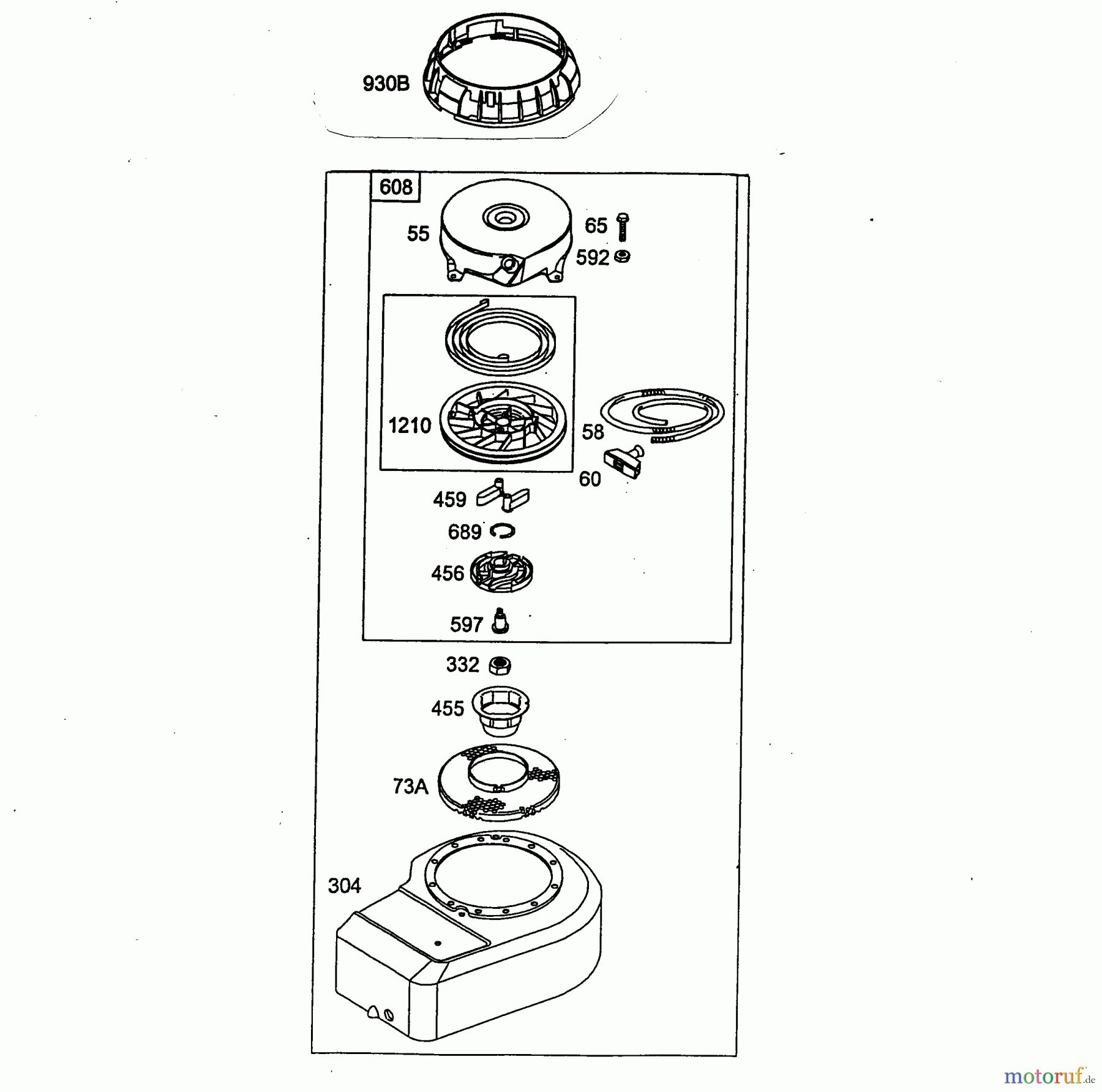 Wolf-Garten Benzinmotoren Briggs&Stratton Sprint 40 Fixspeed 2079070 (2004) Gebläsegehäuse, Starter