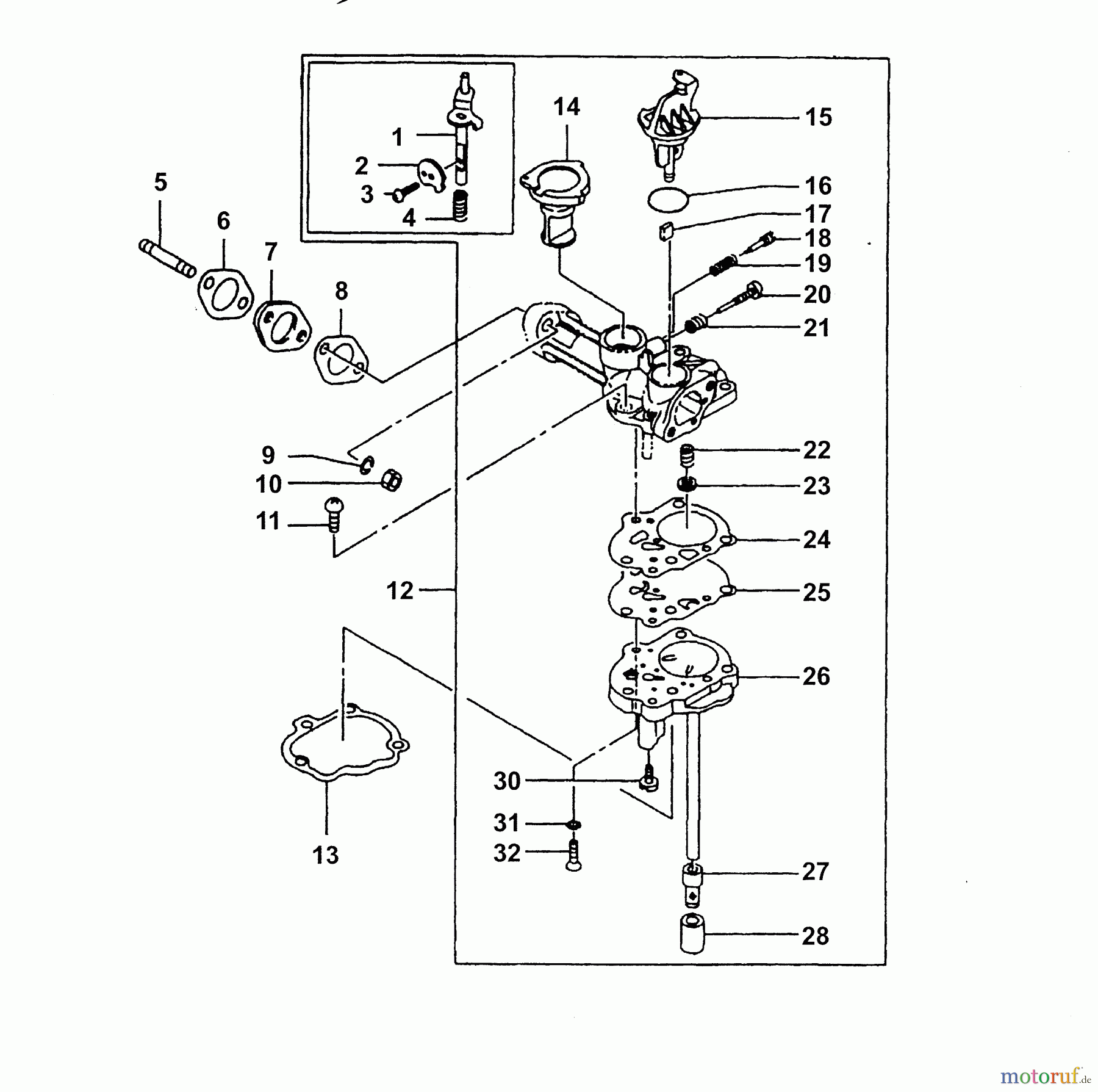 Wolf-Garten Benzinmotoren Kawasaki FA 76 2055000 (2003) Vergaser