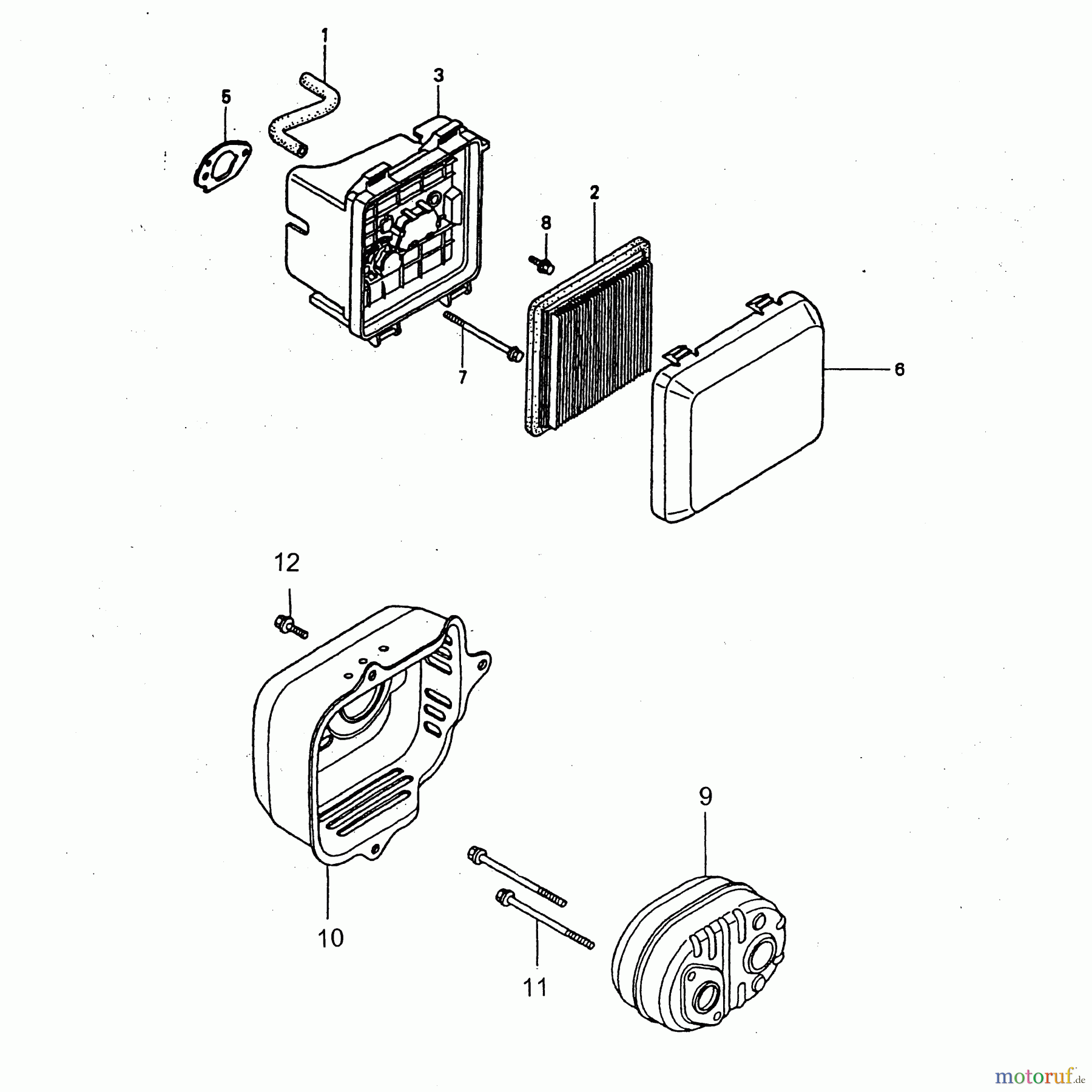  Wolf-Garten Benzinmotoren Honda GCV 135 2098075  (2003) Auspuff, Luftfilter