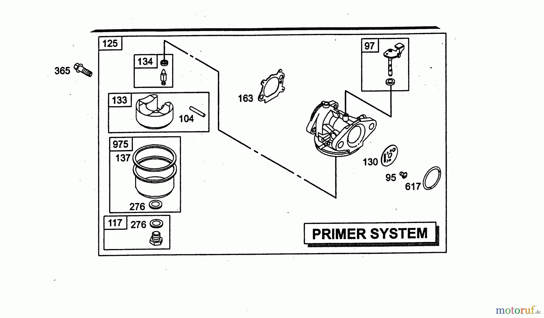 Wolf-Garten Benzinmotoren Briggs&Stratton Quantum 55 XM 2075000-55 (2003) Vergaser (Primer System)