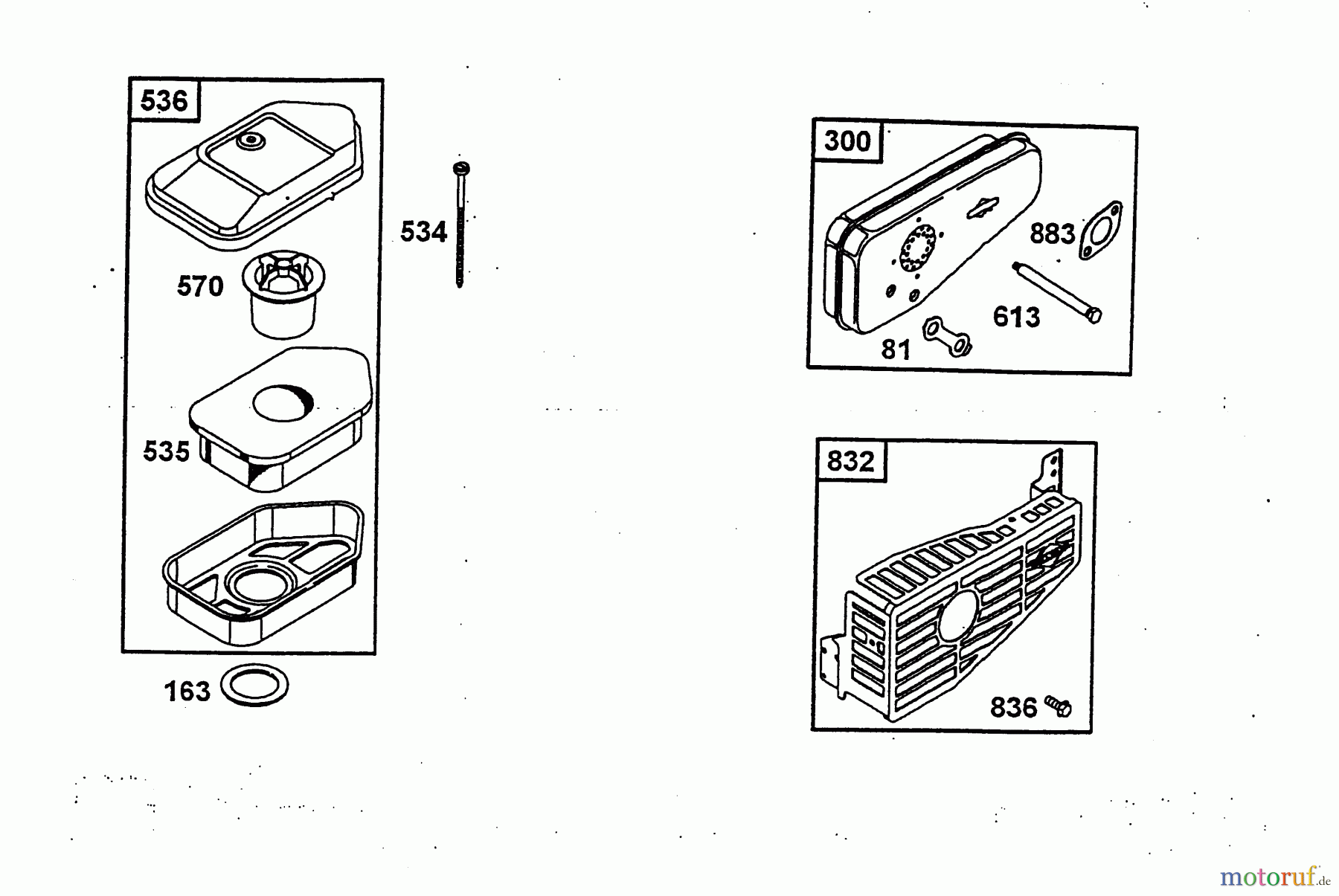 Wolf-Garten Benzinmotoren Briggs&Stratton Sprint 375 2078000  (2004) Auspuff, Luftfilter
