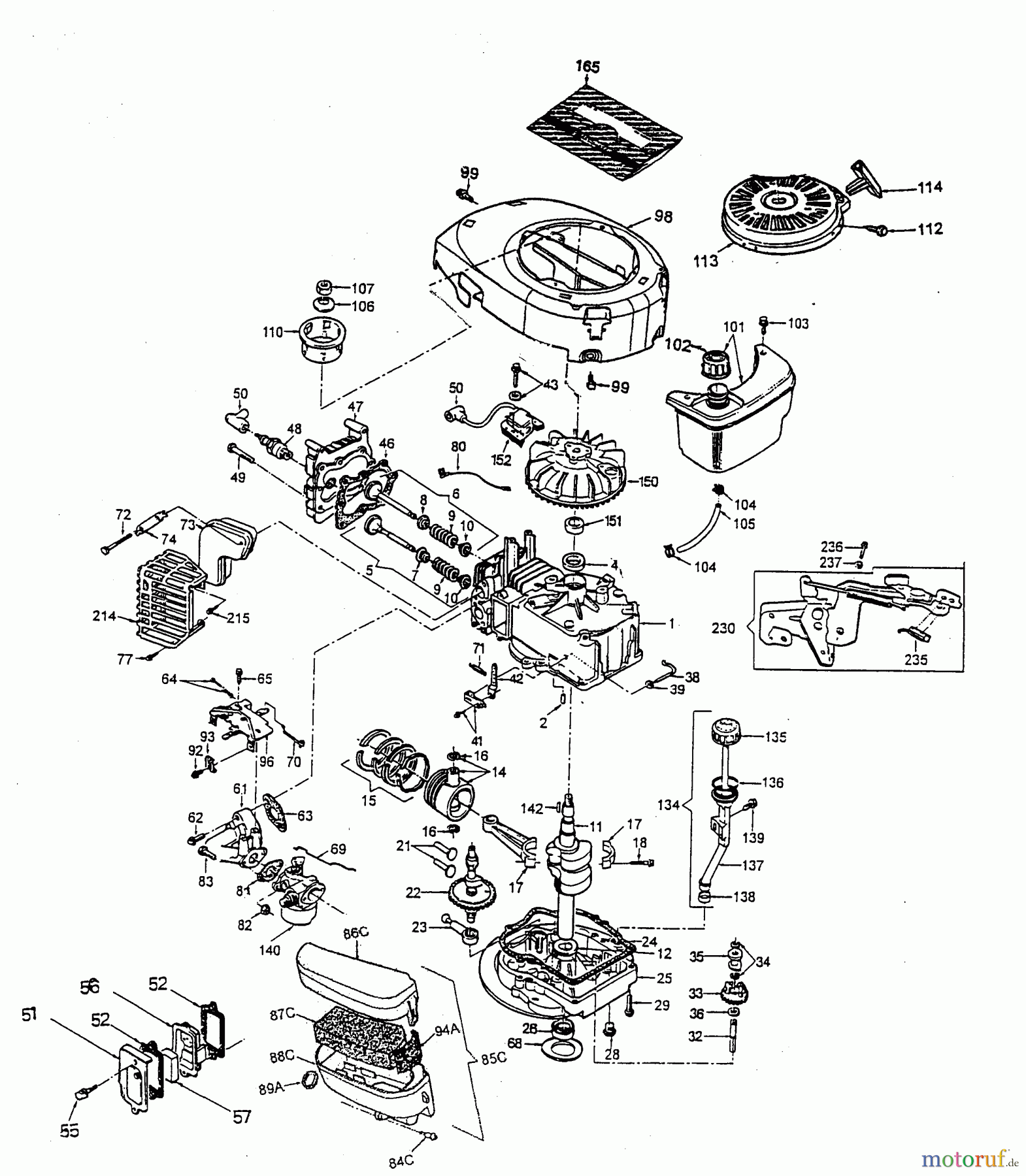 Wolf-Garten Benzinmotoren Tecumseh Prisma 156 2031005 (2001) Motor