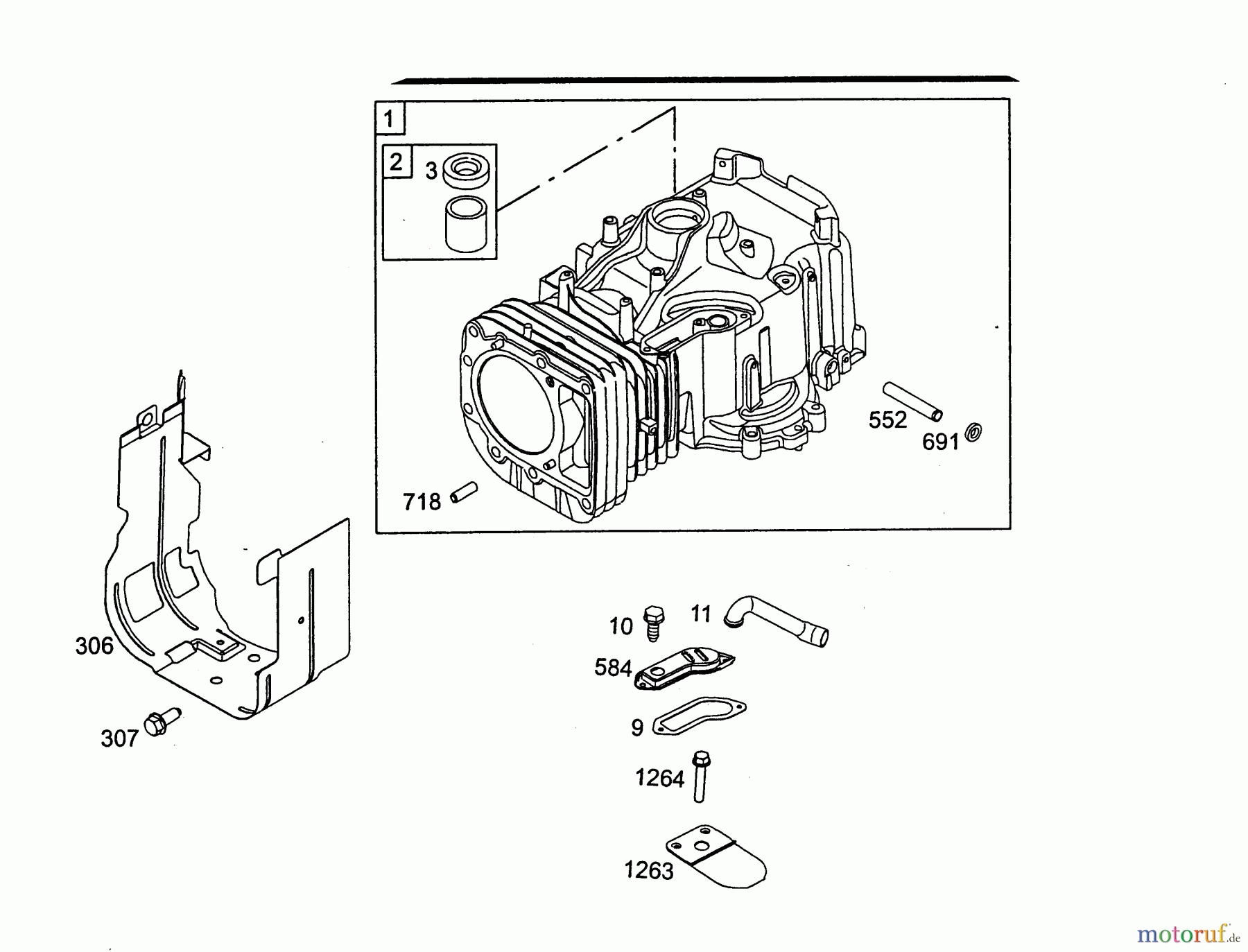 Wolf-Garten Benzinmotoren Briggs&Stratton Diamond I/C OHV 1001000 (2004) Kurbelgehäuse