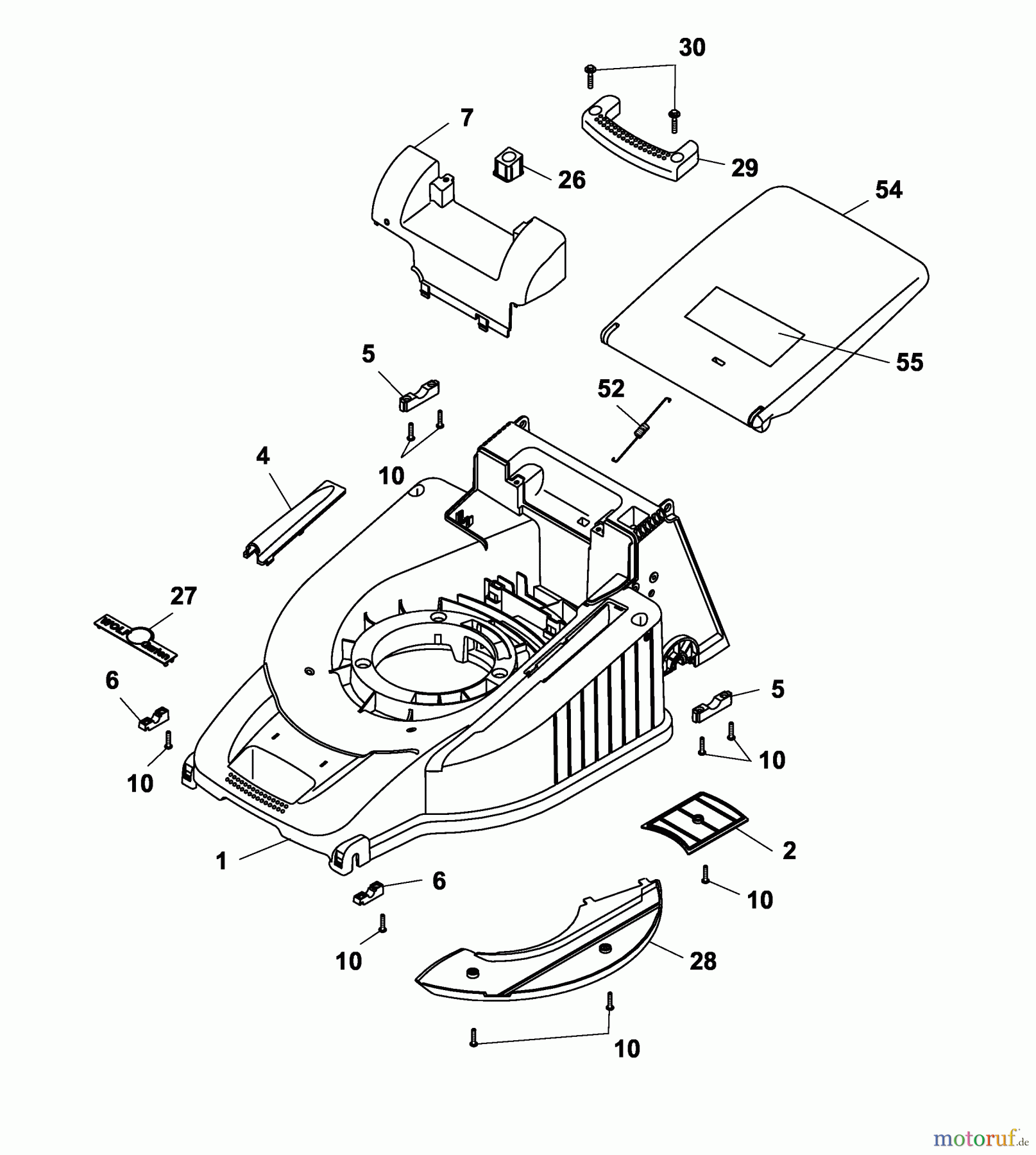 Wolf-Garten Motormäher mit Antrieb 2.46 HA 4605007 Serie C (2004) Mähwerksgehäuse