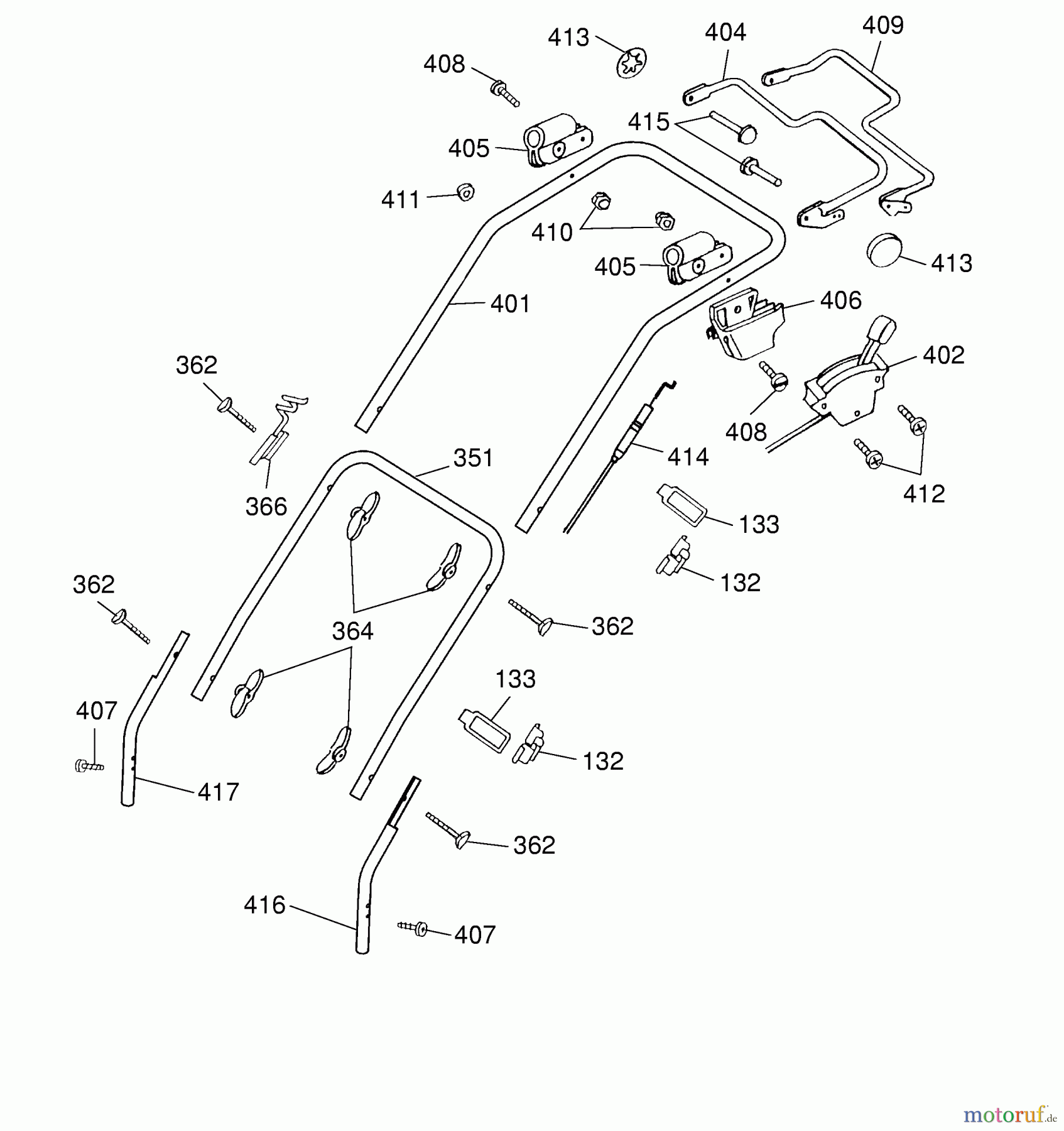 Wolf-Garten Motormäher mit Antrieb 2.46 HA 4605007 Serie C (2004) Holm