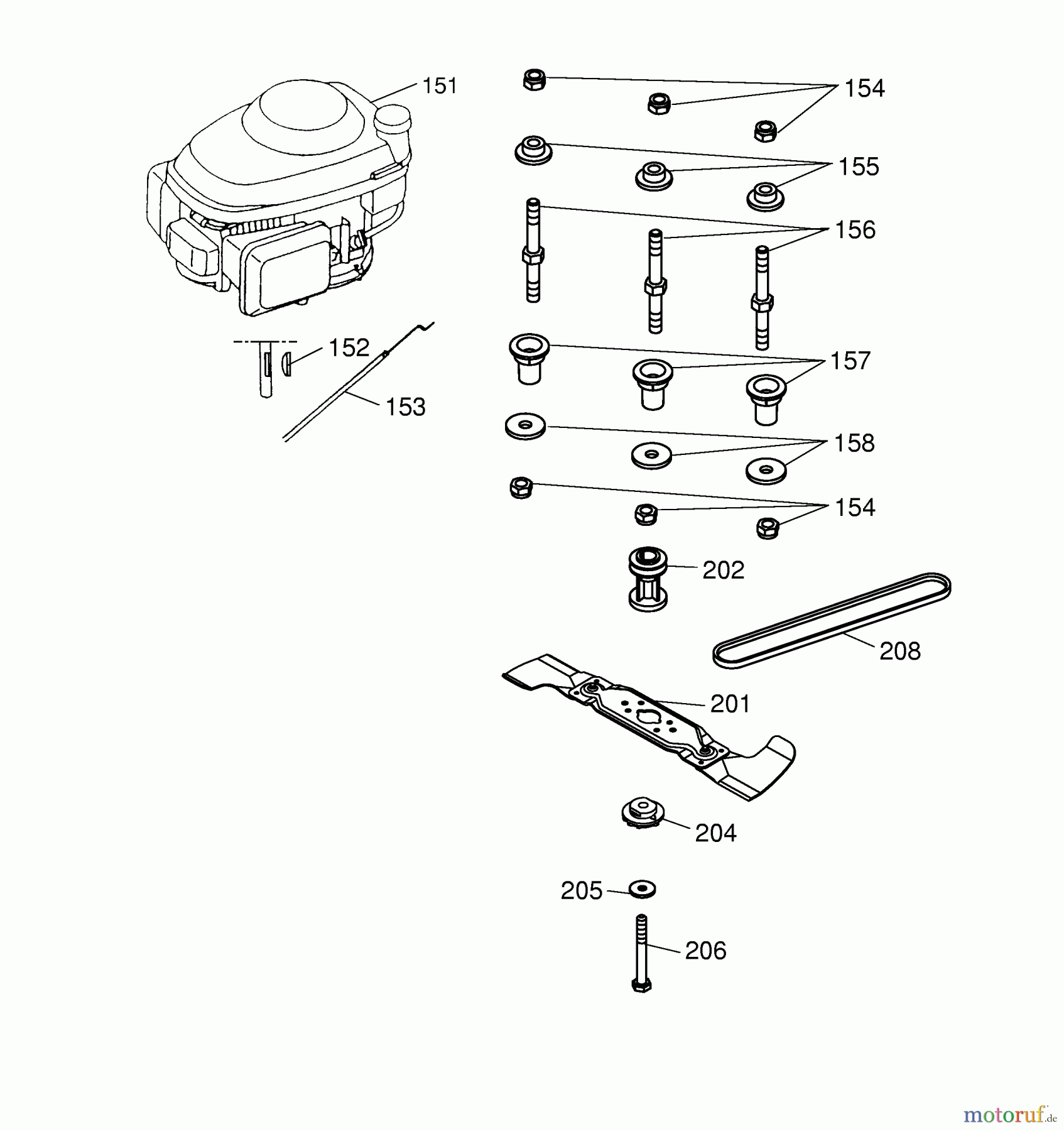  Wolf-Garten Motormäher mit Antrieb 2.46 HA 4605007 Serie C  (2004) Messer, Messeraufnahme, Motor