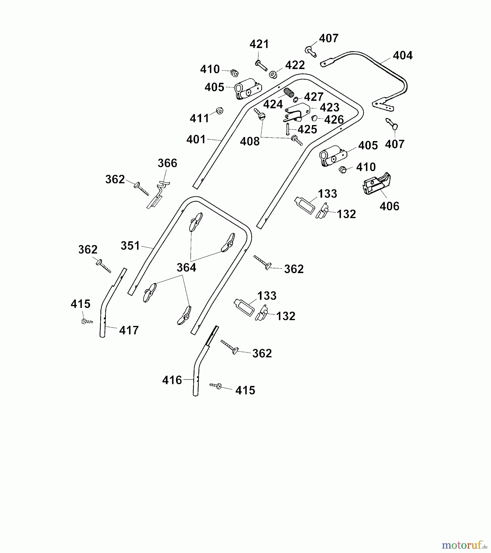 Wolf-Garten Motormäher Esprit 40 TM 4004000 Serie B (2004) Holm