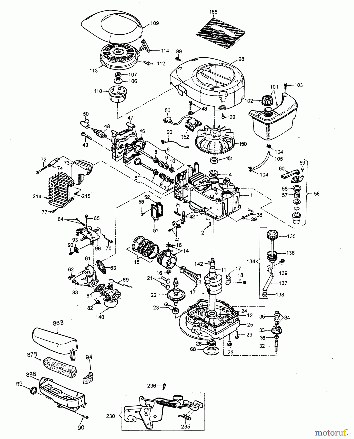 Wolf-Garten Benzinmotoren Tecumseh Centura 45 E 2037000 (1999) Motor Centura