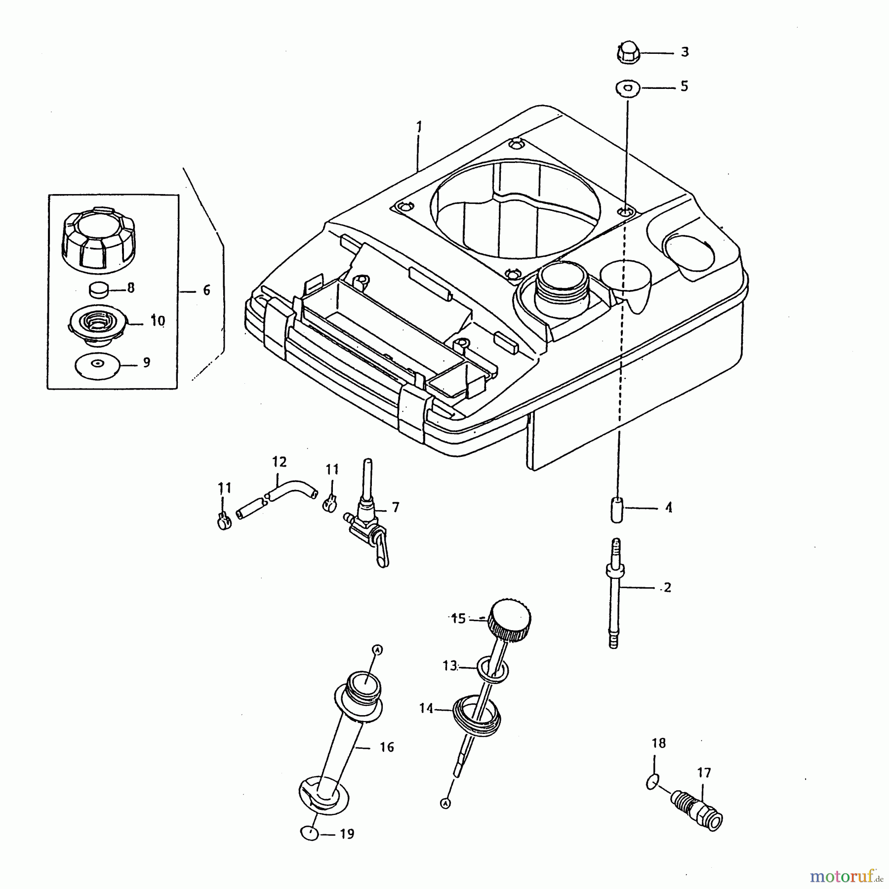 Wolf-Garten Benzinmotoren Kawasaki FC 180 V 2096080 (1999) Tank