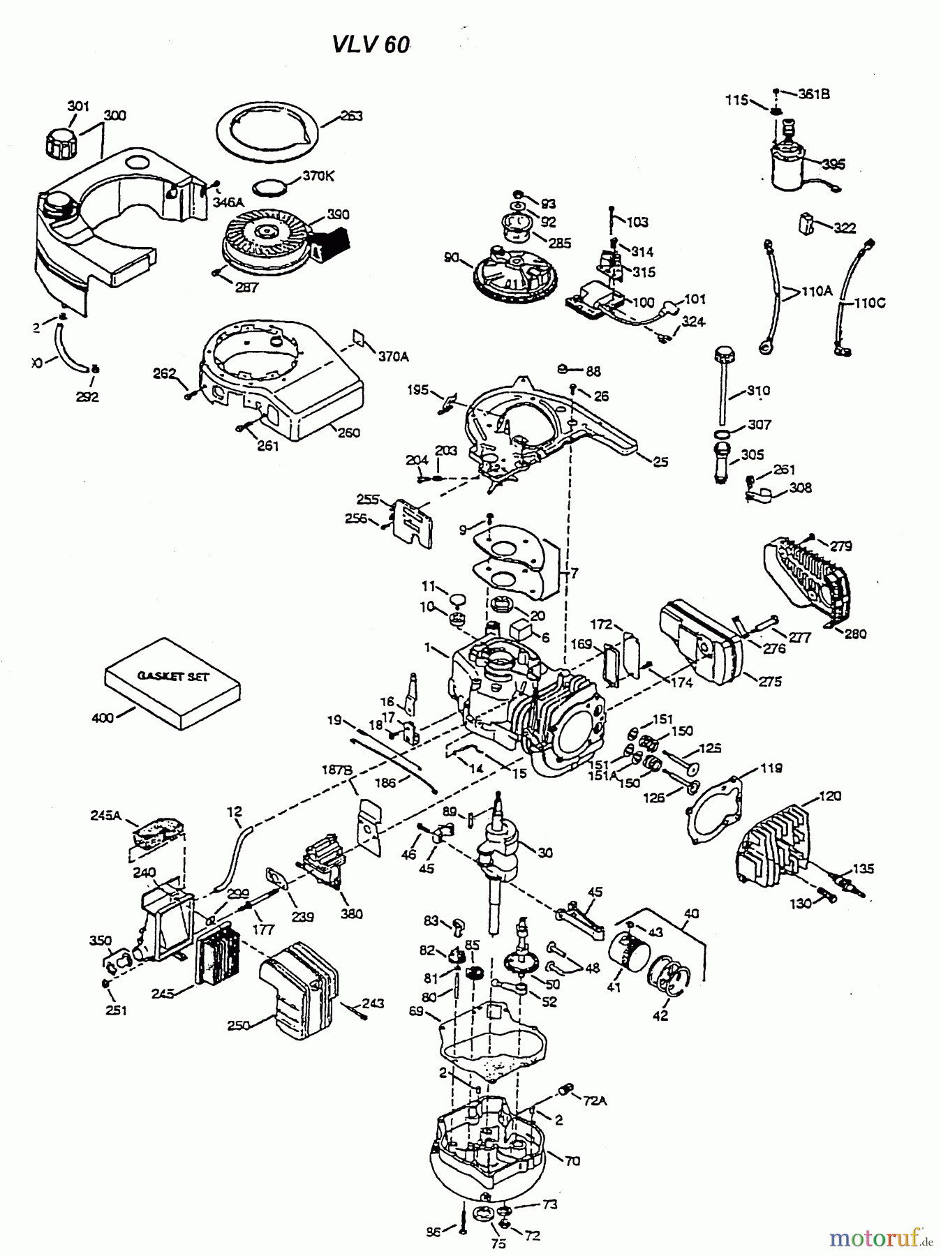 Wolf-Garten Benzinmotoren Tecumseh VLV 60 2032000 (2001) Motor