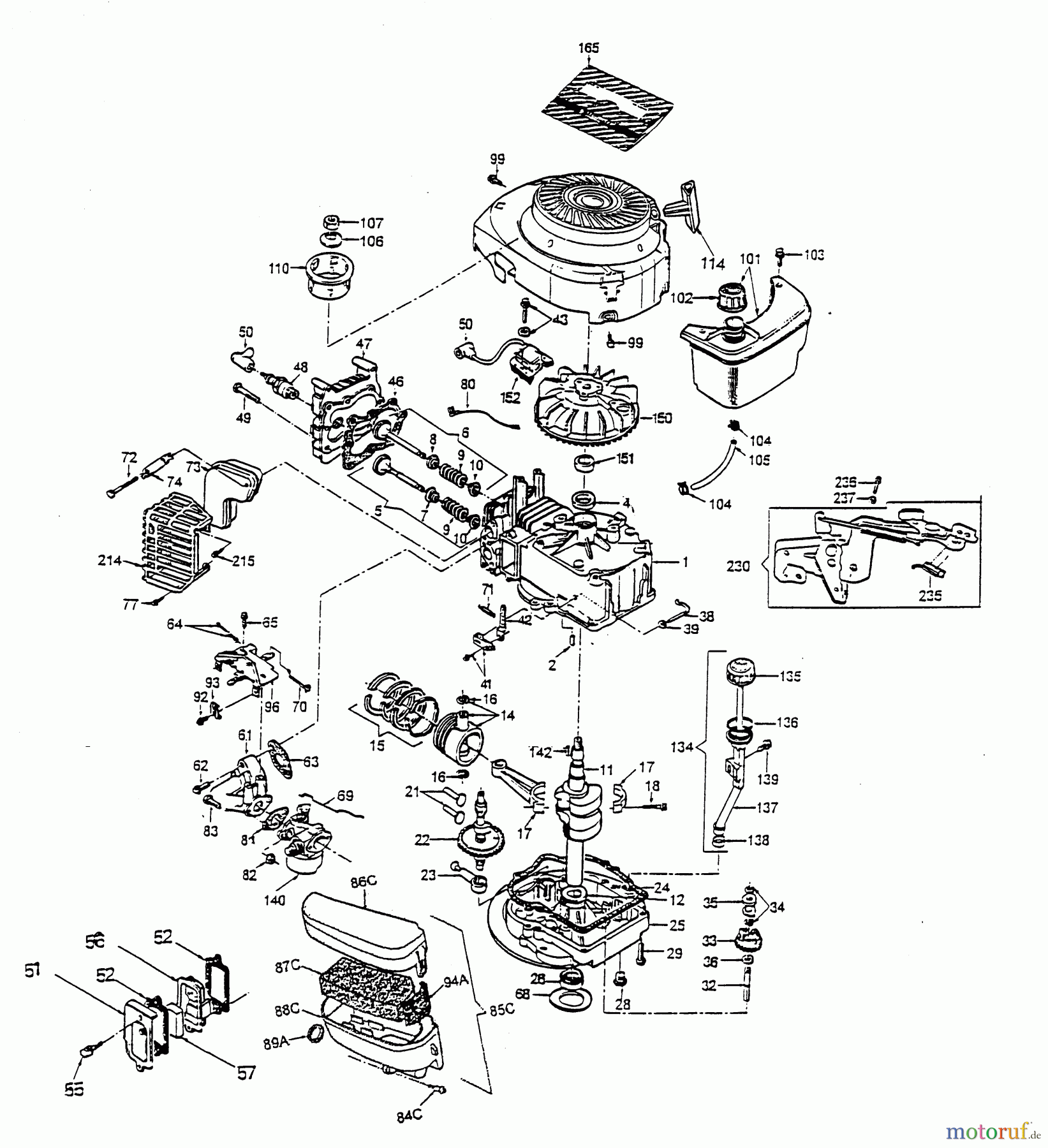 Wolf-Garten Benzinmotoren Tecumseh Prisma 156 2031050 (1997) Motor