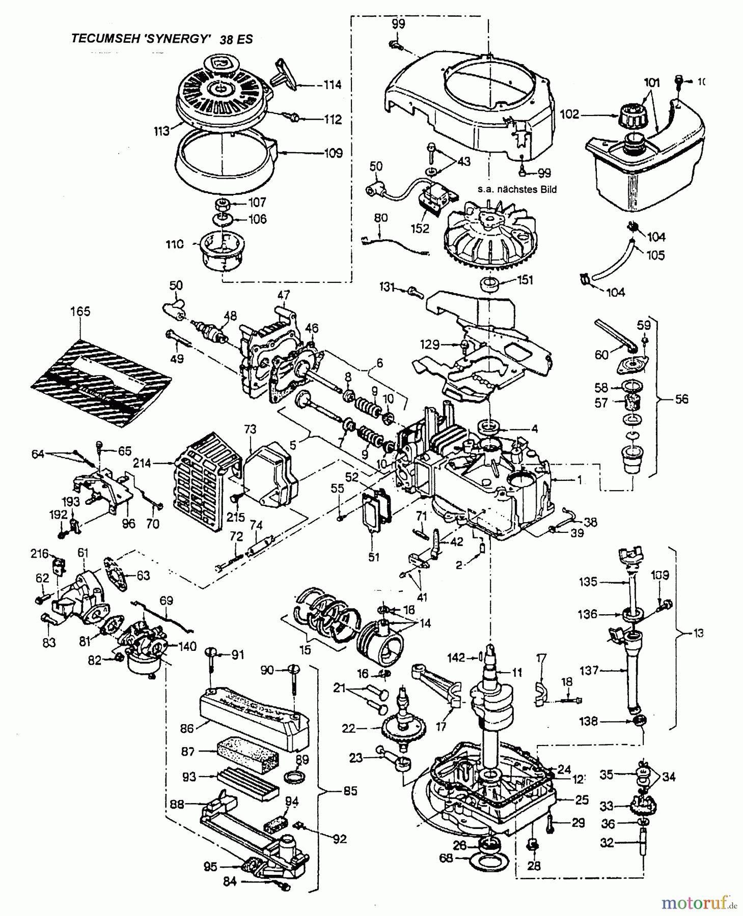 Wolf-Garten Benzinmotoren Tecumseh Synergy 38 ES 2033000 (1996) Motor