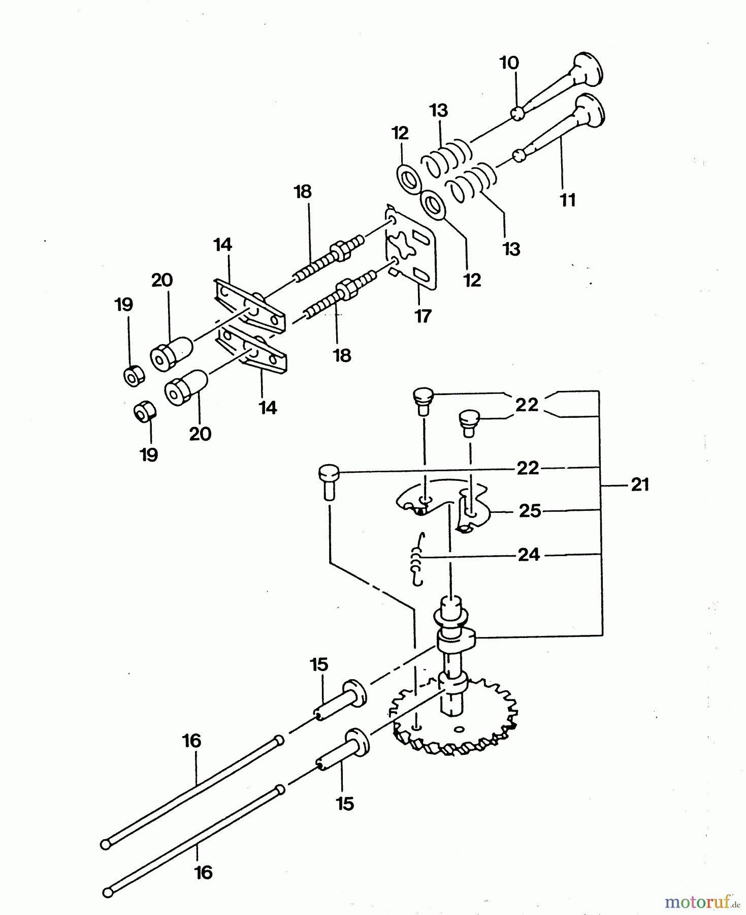 Wolf-Garten Benzinmotoren Kawasaki FC 150 V 2096055 (1999) Nockenwelle, Ventile