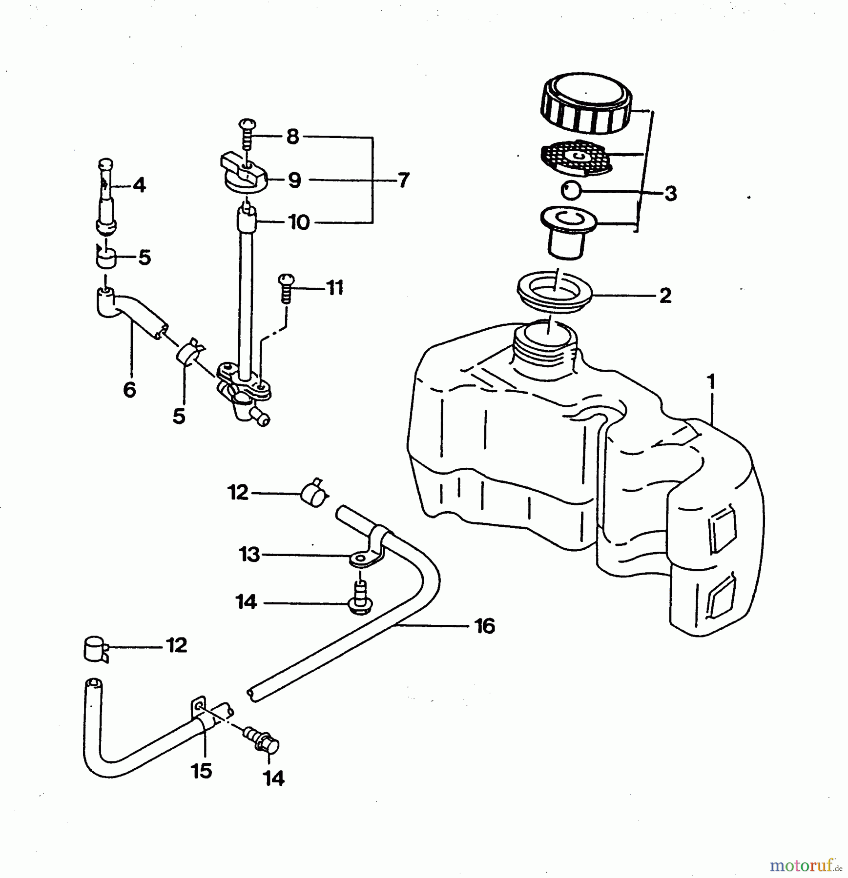 Wolf-Garten Benzinmotoren Kawasaki FC 150 V 2096055 (1999) Tank