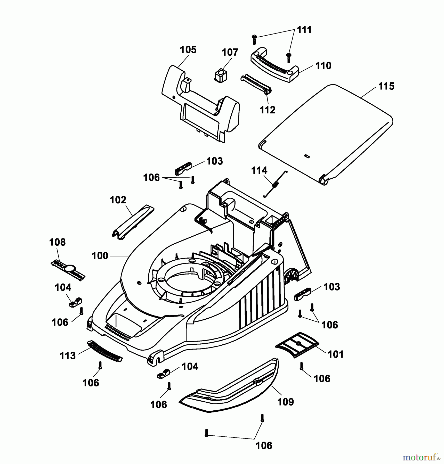 Wolf-Garten Elektromäher Power Edition 40 E 4028000 Serie F (2005) Mähwerksgehäuse