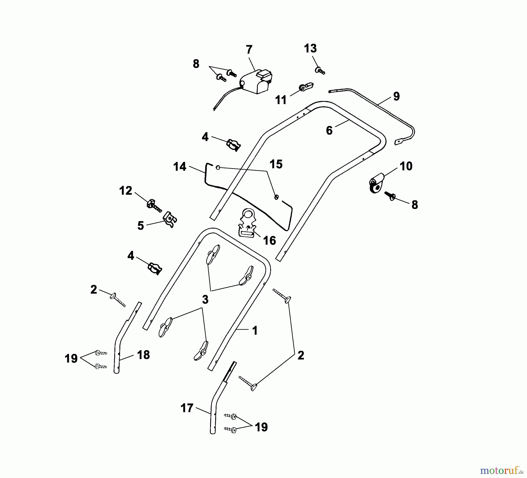 Wolf-Garten Elektromäher Power Edition 40 E 4028000 Serie F (2005) Holm