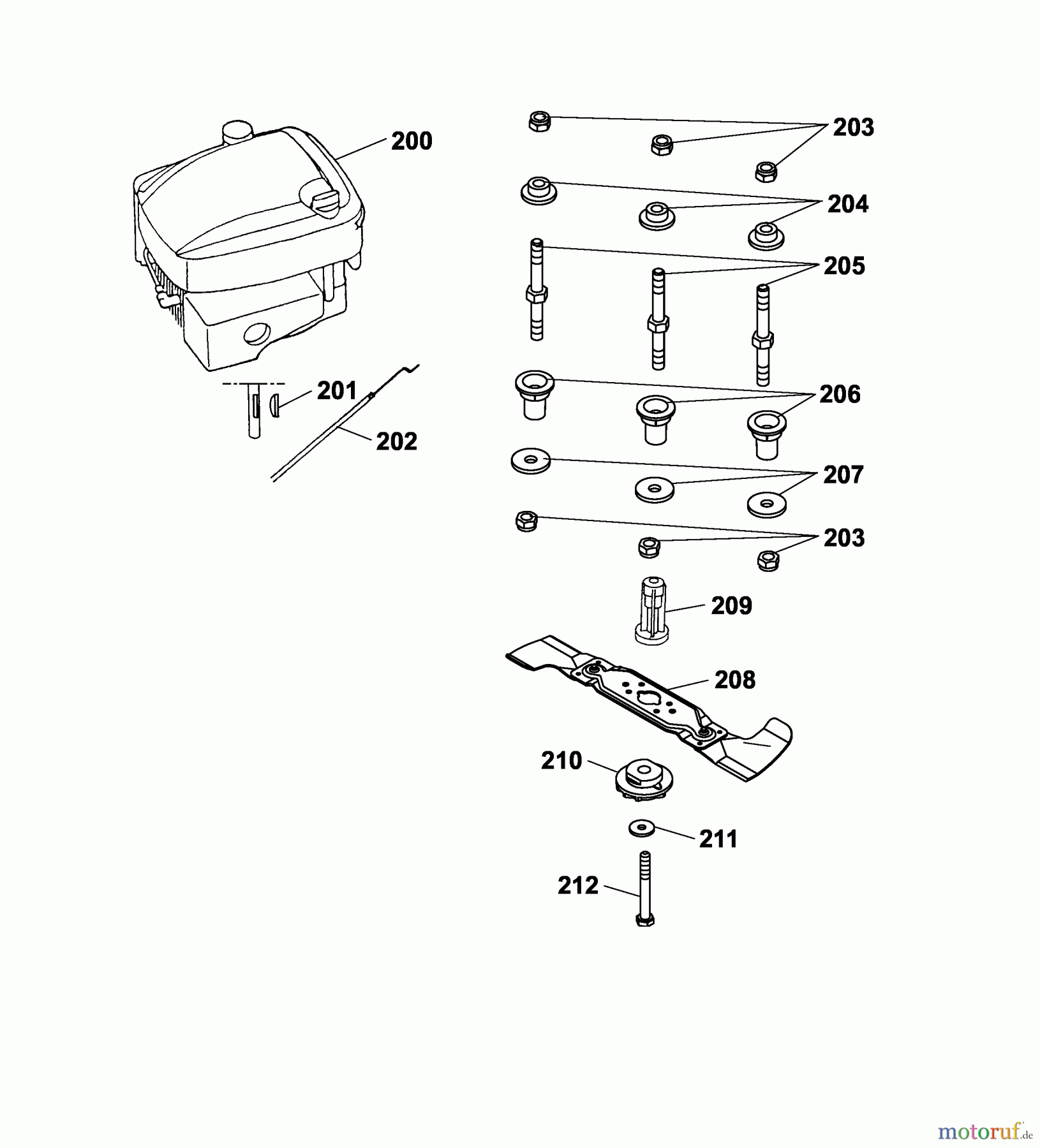 Wolf-Garten Motormäher Esprit 46 B 4601000 Serie E  (2005) Messer, Messeraufnahme, Motor