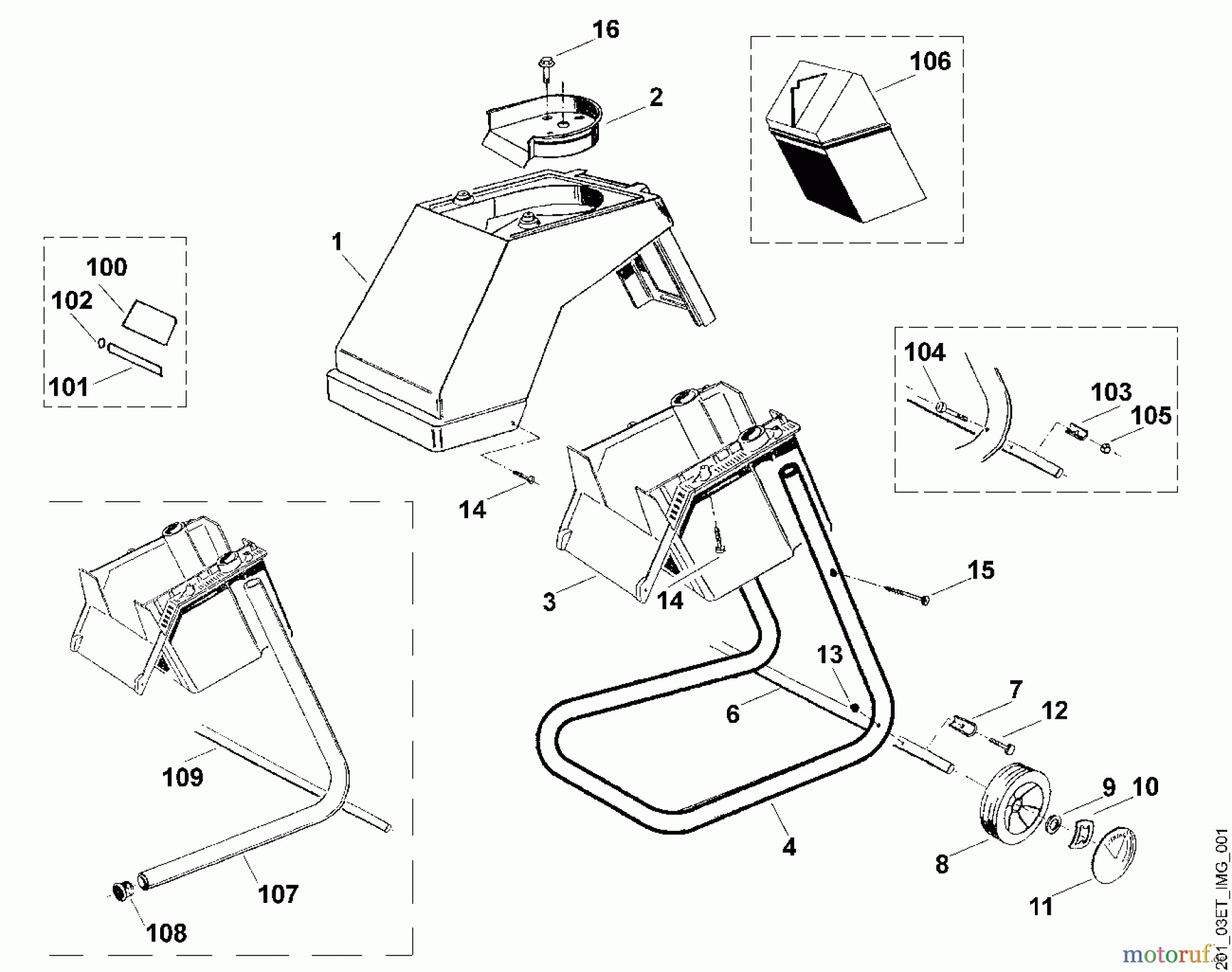  Viking Häcksler Elektro GE 210, 215, 220, 230 A - Gehäuse