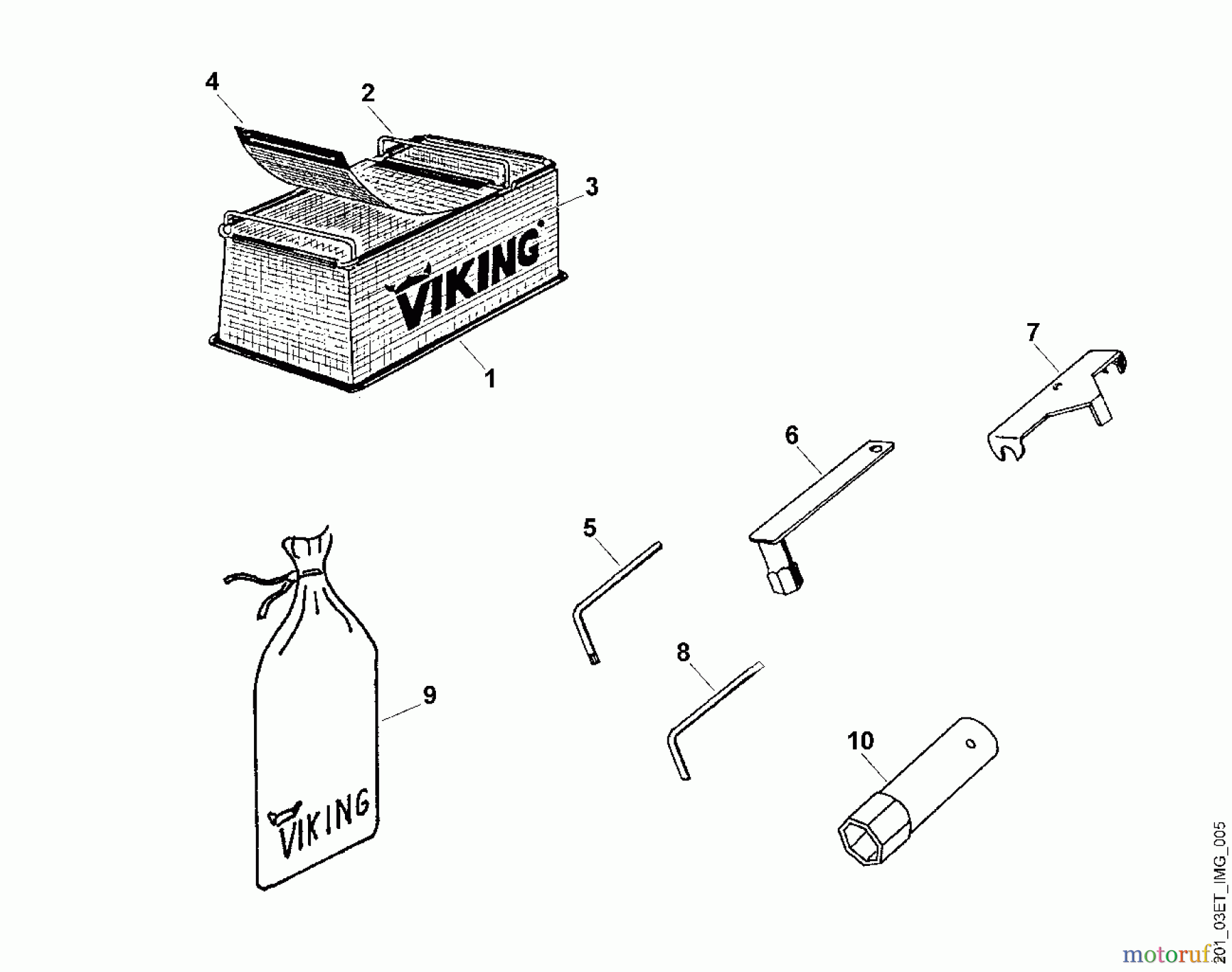 Viking Häcksler Elektro GE 210, 215, 220, 230 E - Werkzeug, Zubehör