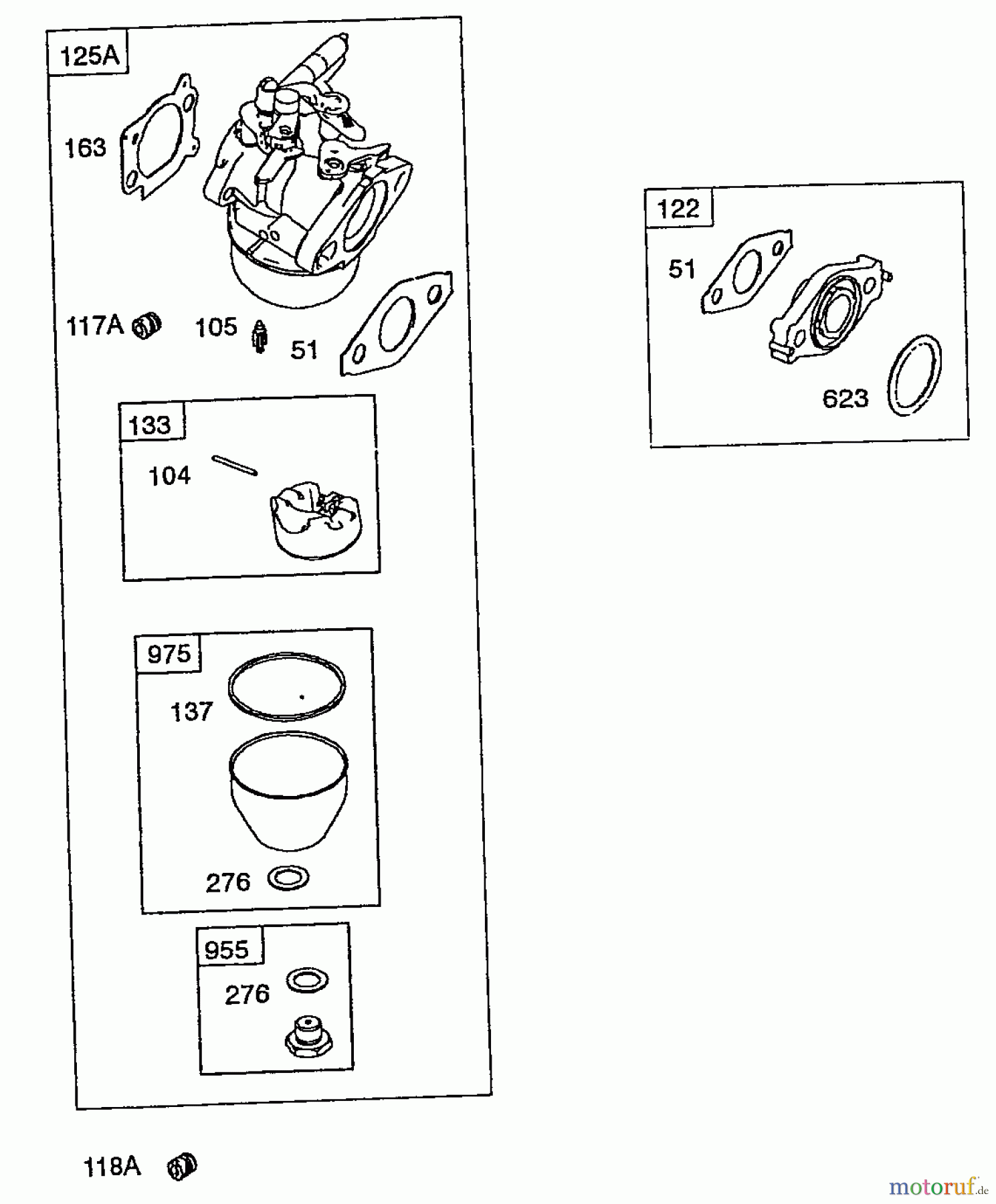 Wolf-Garten Benzinmotoren Briggs&Stratton DOV 700 E-Start 2047000 (2008) Vergaser