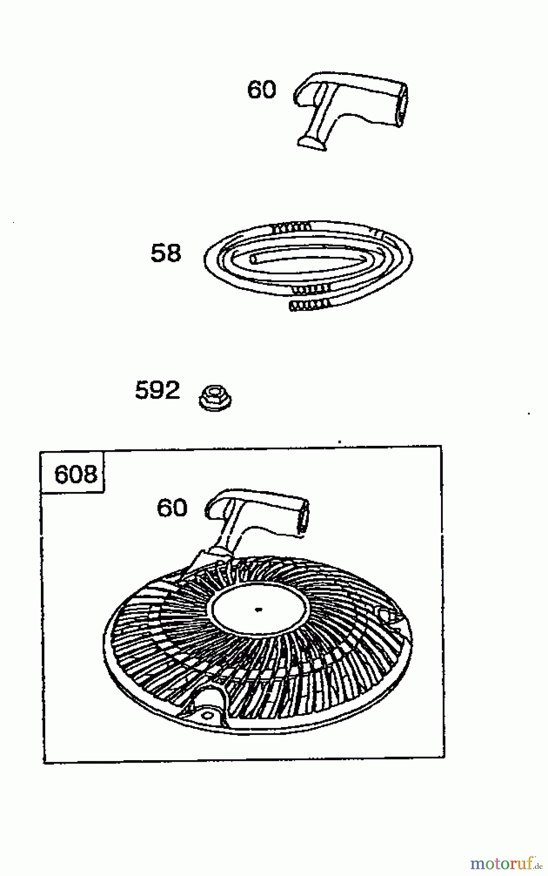 Wolf-Garten Benzinmotoren Briggs&Stratton DOV 700 E-Start 2047000 (2008) Reversierstarter