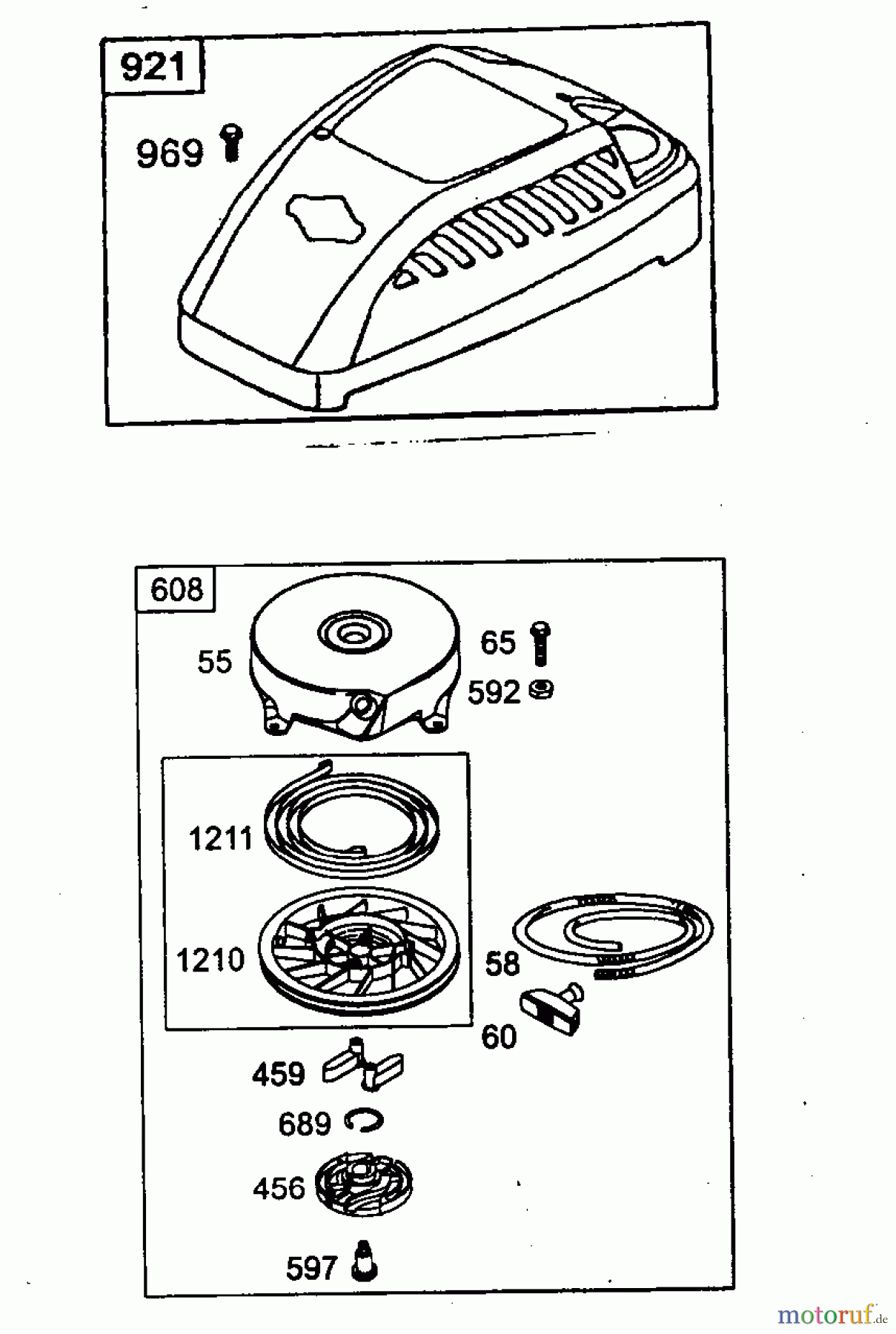 Wolf-Garten Benzinmotoren Briggs&Stratton Sprint XP 40 HVS 2056015  (2006) Reversierstarter