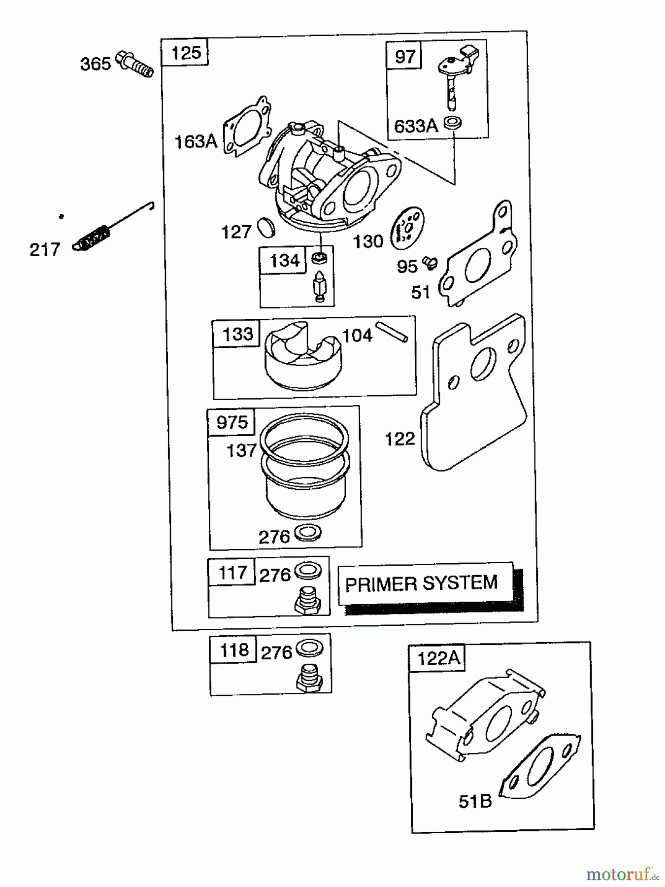 Wolf-Garten Benzinmotoren Briggs&Stratton Intek Edge OHV 825 2057000 (1998) Vergaser