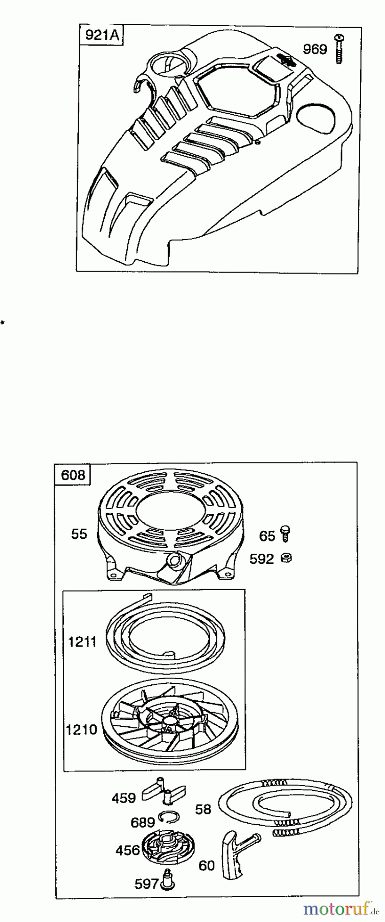 Wolf-Garten Benzinmotoren Briggs&Stratton Intek Edge OHV 825 2057000 (1998) Reversierstarter