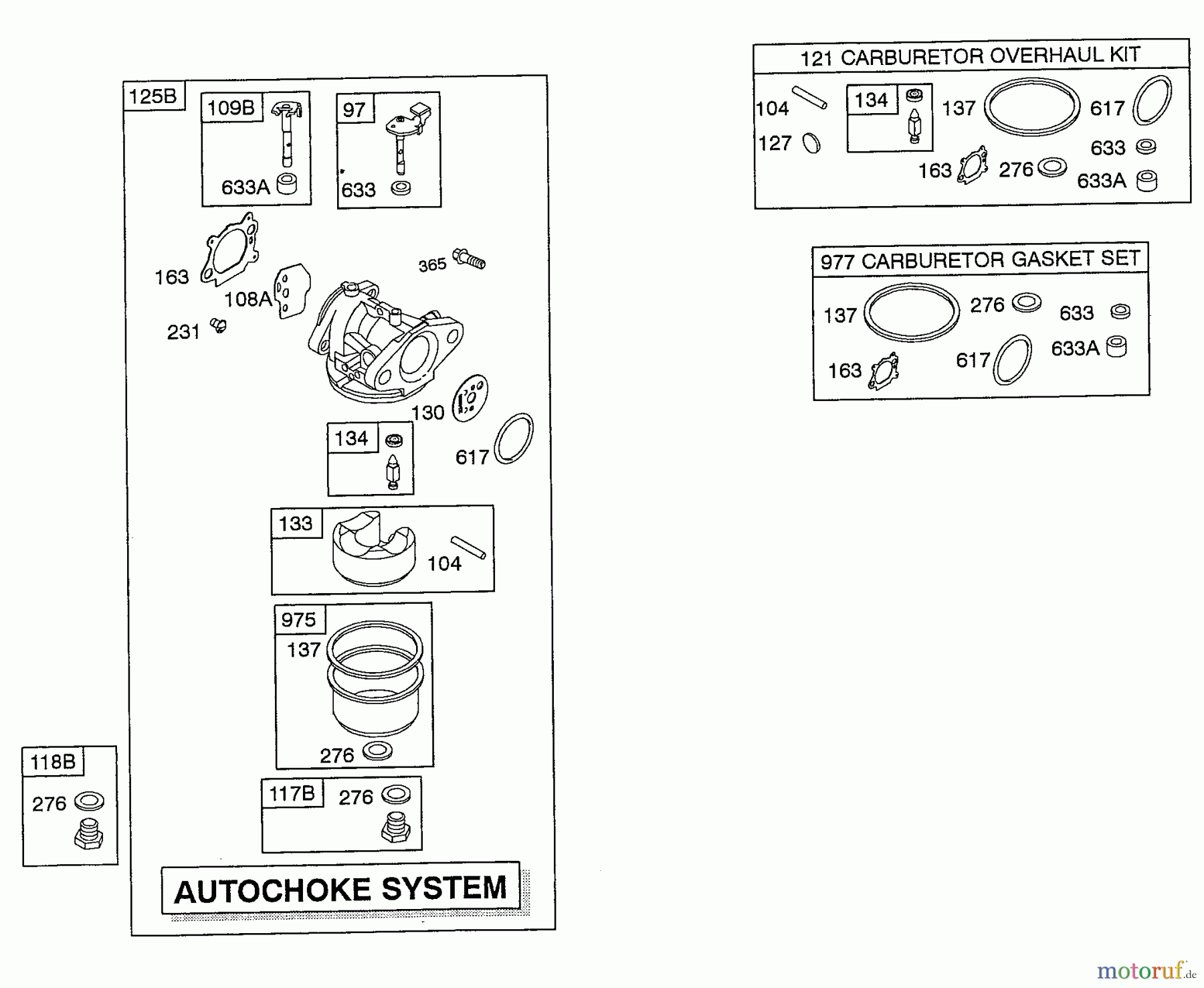 Wolf-Garten Benzinmotoren Briggs&Stratton Quantum 60675 2061000 (2008) Vergaser (Autochoke System)