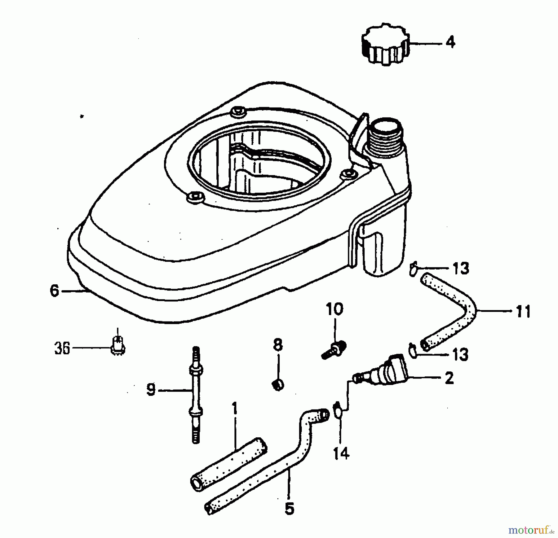 Wolf-Garten Benzinmotoren Honda GCV 135 E 2098080 (2008) Tank