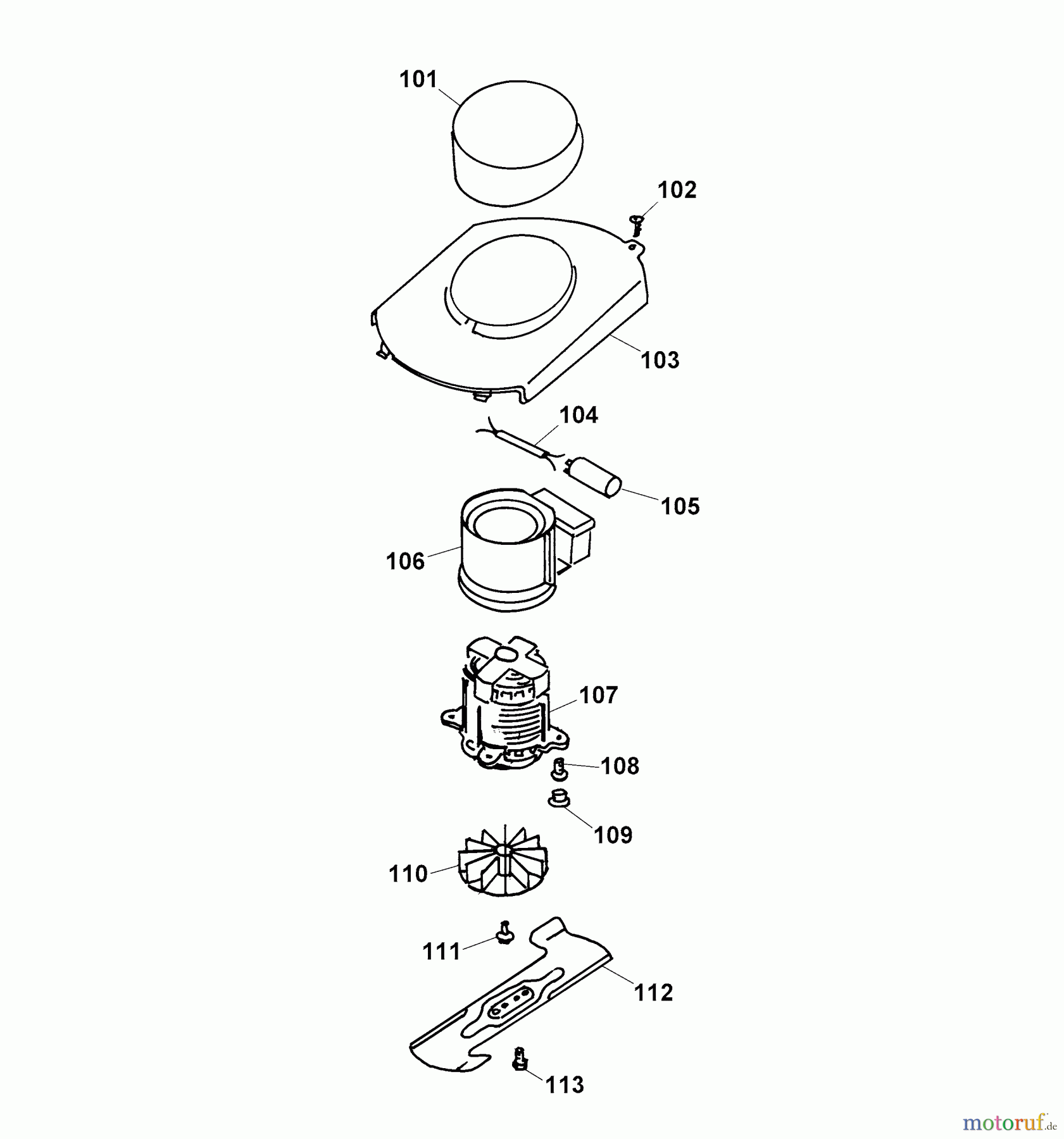  Wolf-Garten Elektromäher 2.32 EP 4912080 Serie C-F  (2002) Elektromotor, Messer