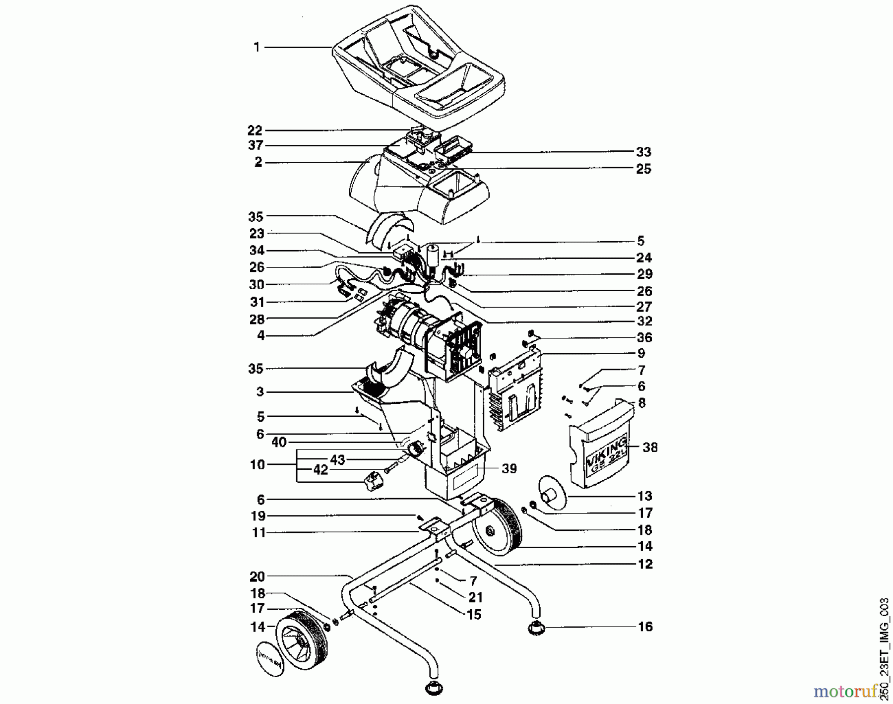 Viking Häcksler Elektro GE 22 L, GE 25 L A - Grundgerät