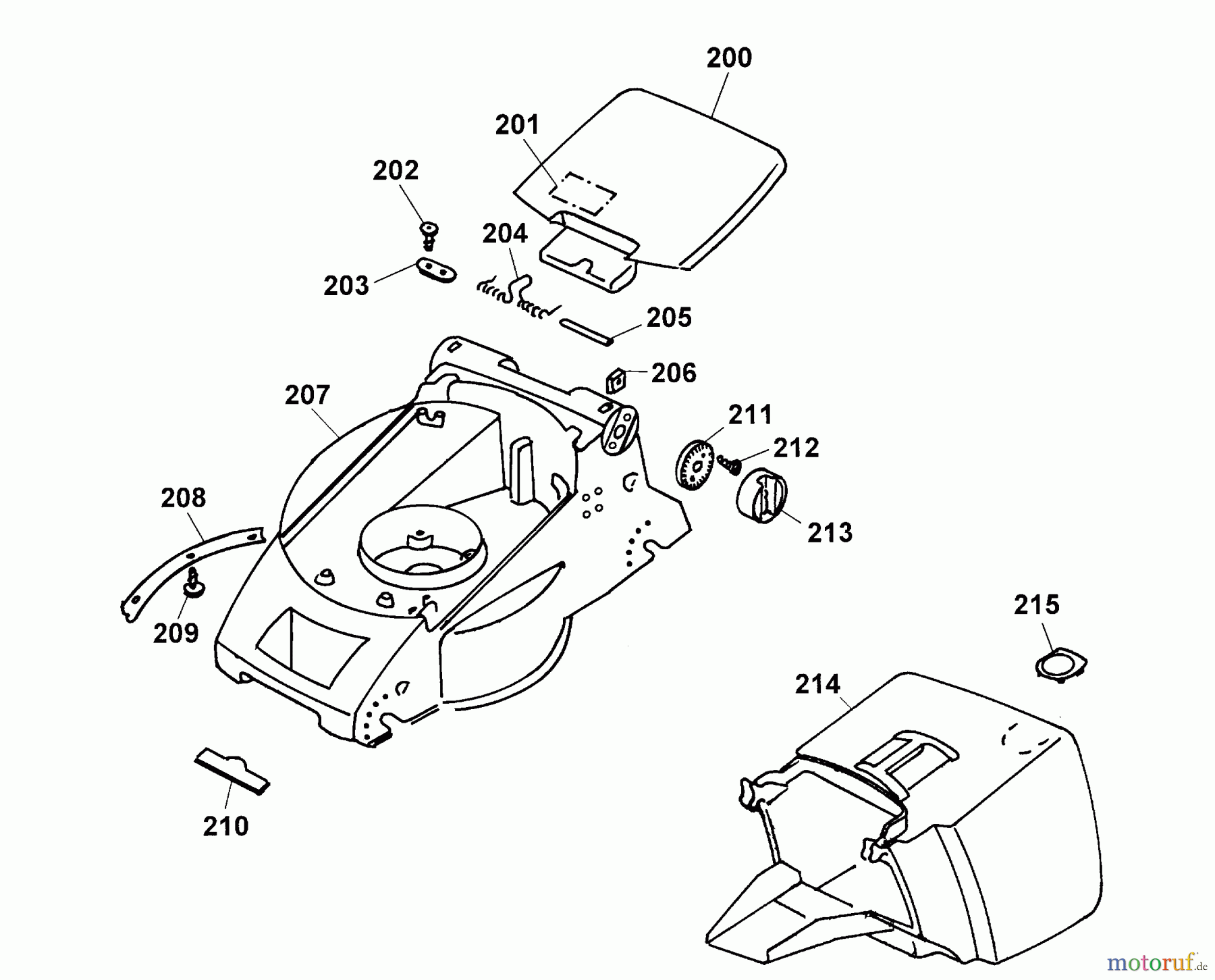 Wolf-Garten Elektromäher 2.36 E 4906783 Serie A (2004) Mähwerksgehäuse