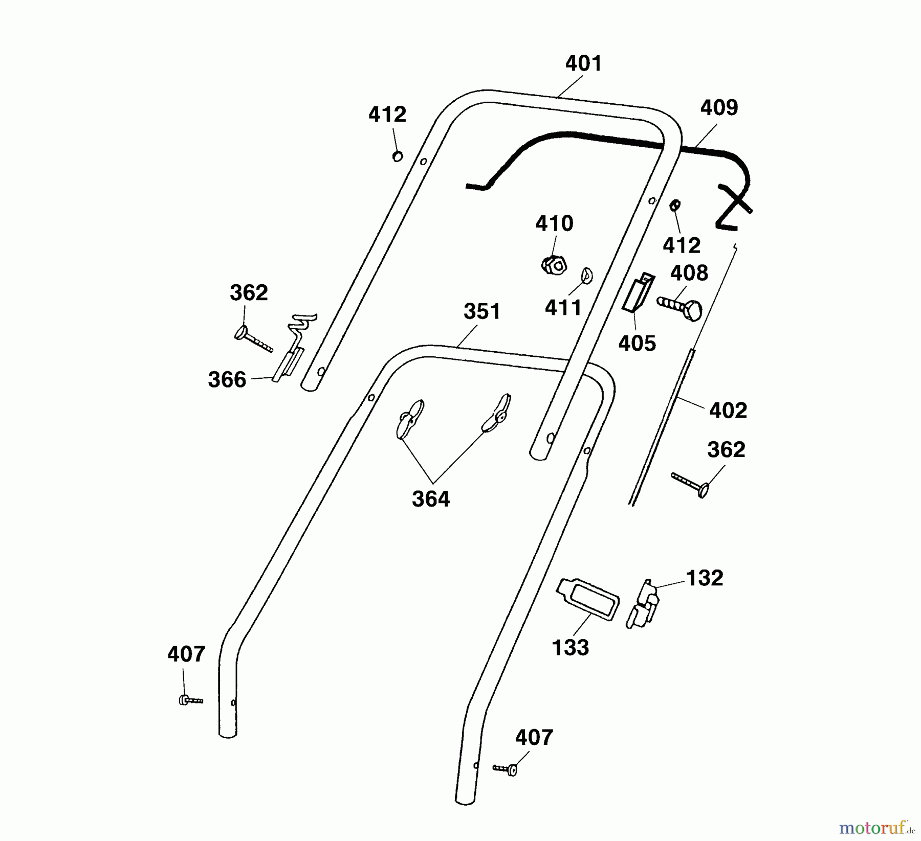 Wolf-Garten Motormäher 2.40 BC 4001085 Serie A, B (2003) Holm