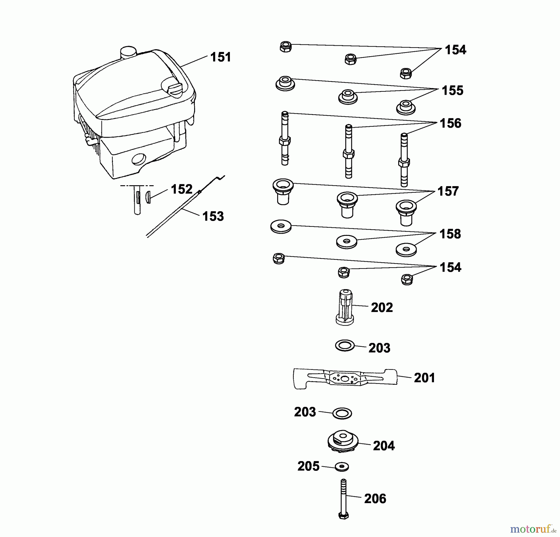 Wolf-Garten Motormäher 2.40 BS 4001004 Serie A (2003) Messer, Messeraufnahme, Motor
