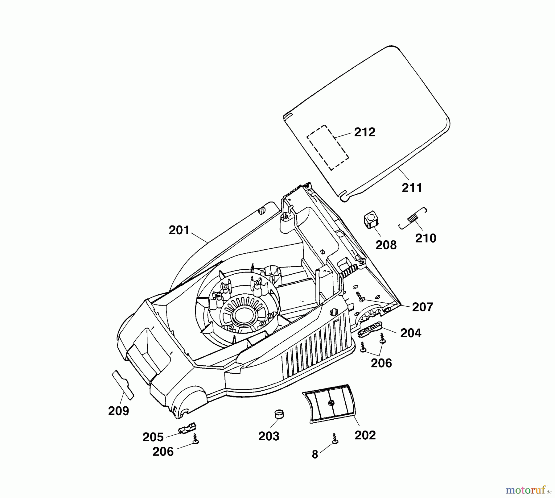 Wolf-Garten Elektromäher 2.40 E 4961680 Serie A (2003) Mähwerksgehäuse