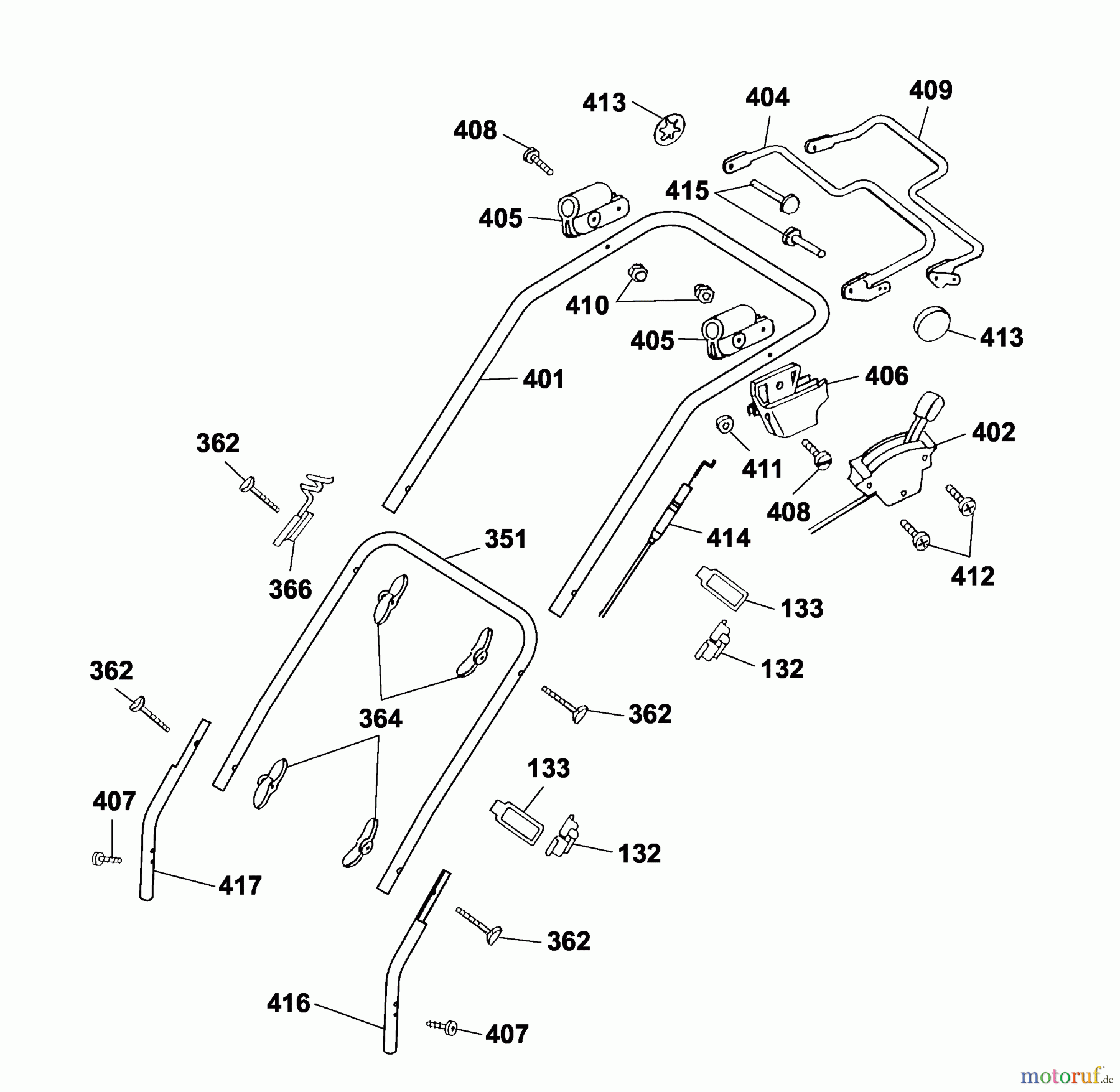 Wolf-Garten Motormäher mit Antrieb 2.46 HA 4605007 Serie A, B (2003) Holm