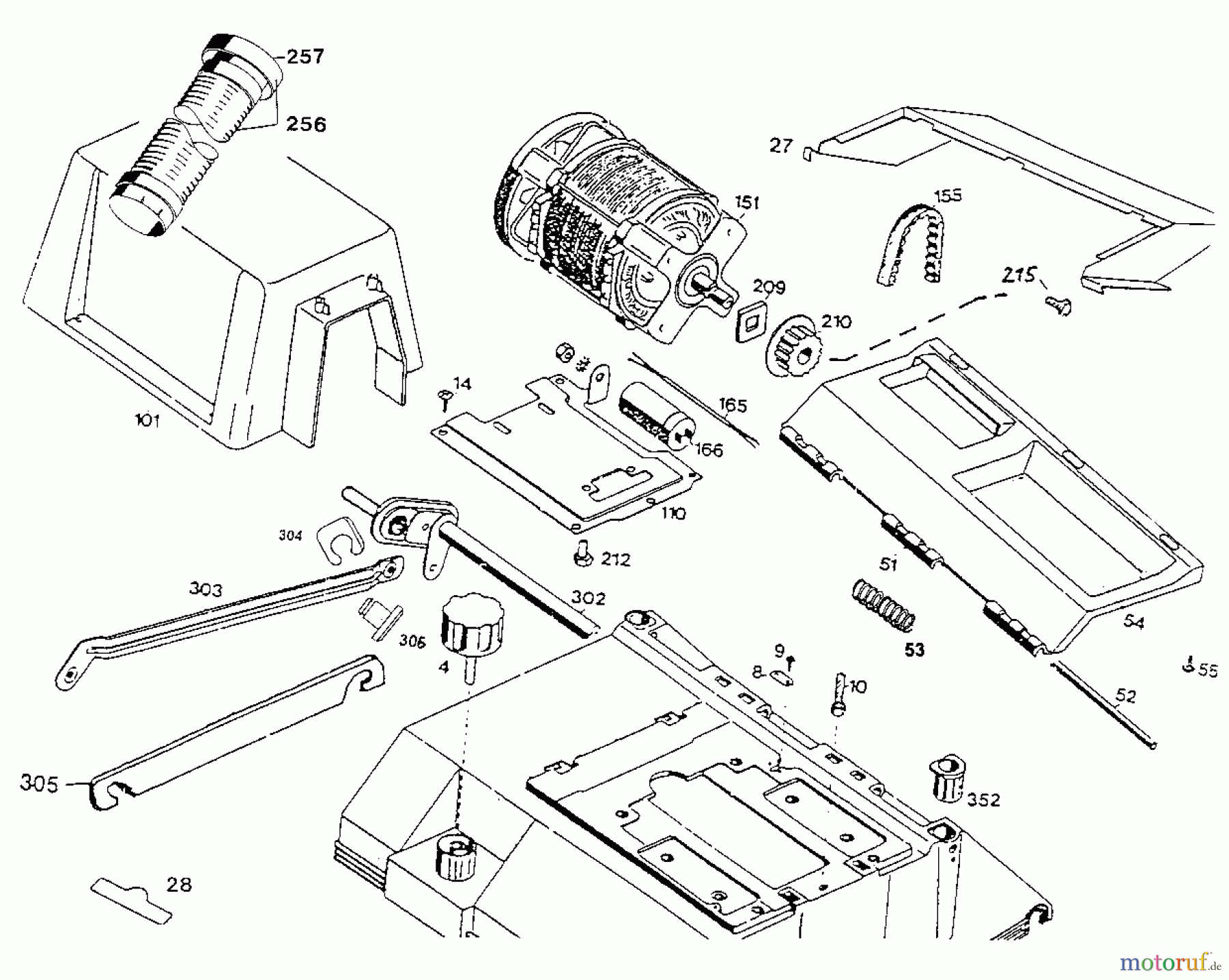 Wolf-Garten Elektrovertikutierer UV 32 E 3585000 Serie D (2000) Achse hinten, Heckklappe, Keilriemen