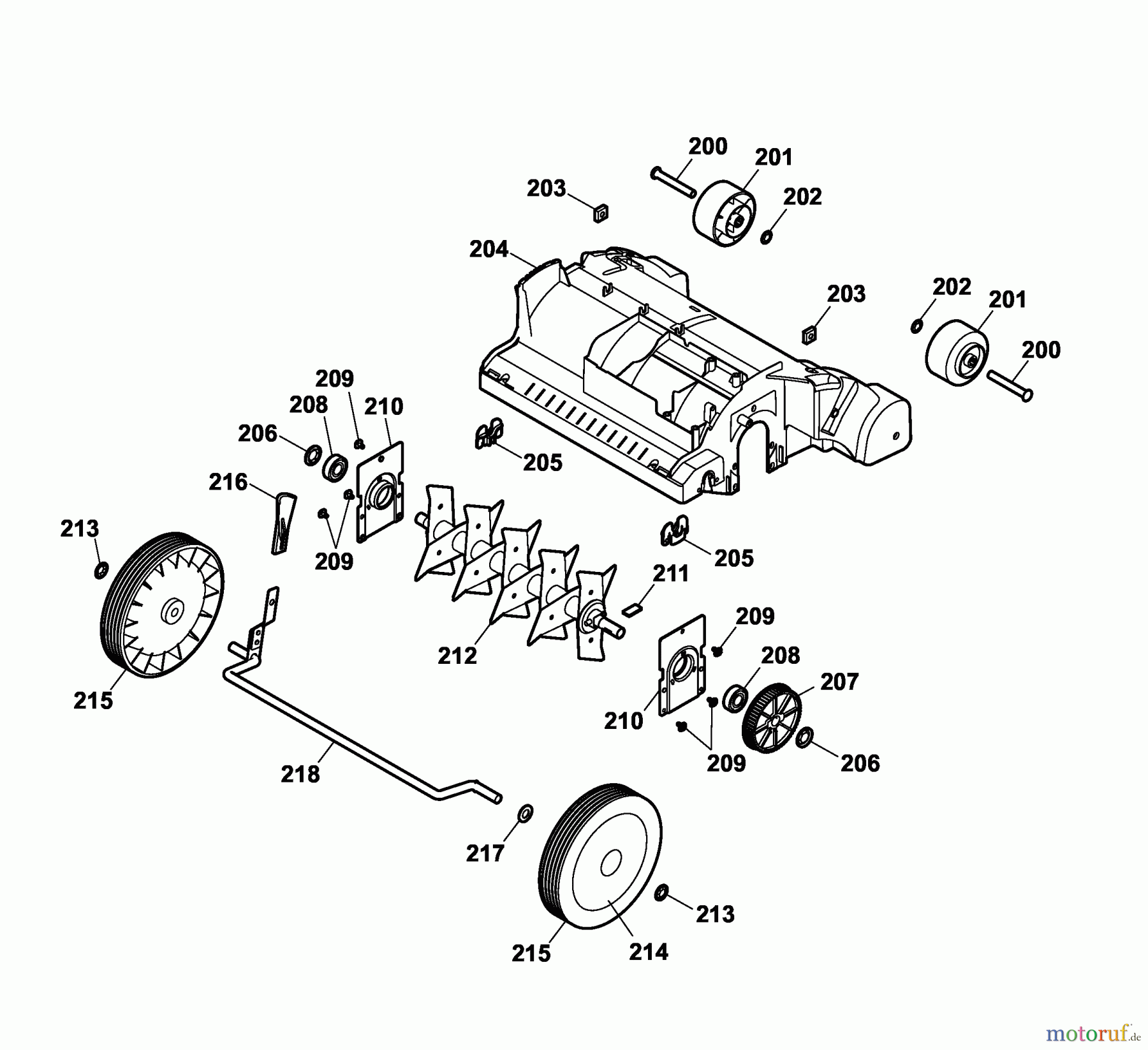 Wolf-Garten Elektrovertikutierer UV 29 EVD 3618005 Serie A (2006) Messerwalze, Räder