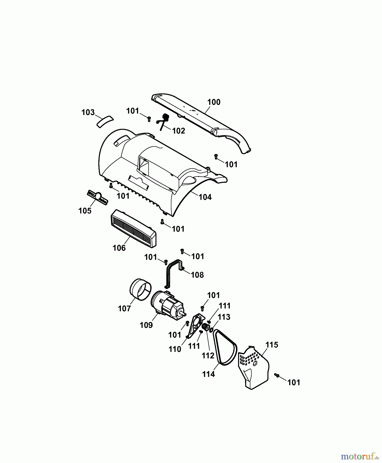 Wolf-Garten Elektrovertikutierer UV 29 EVD 3618005 Serie D (2007) Elektromotor, Keilriemen