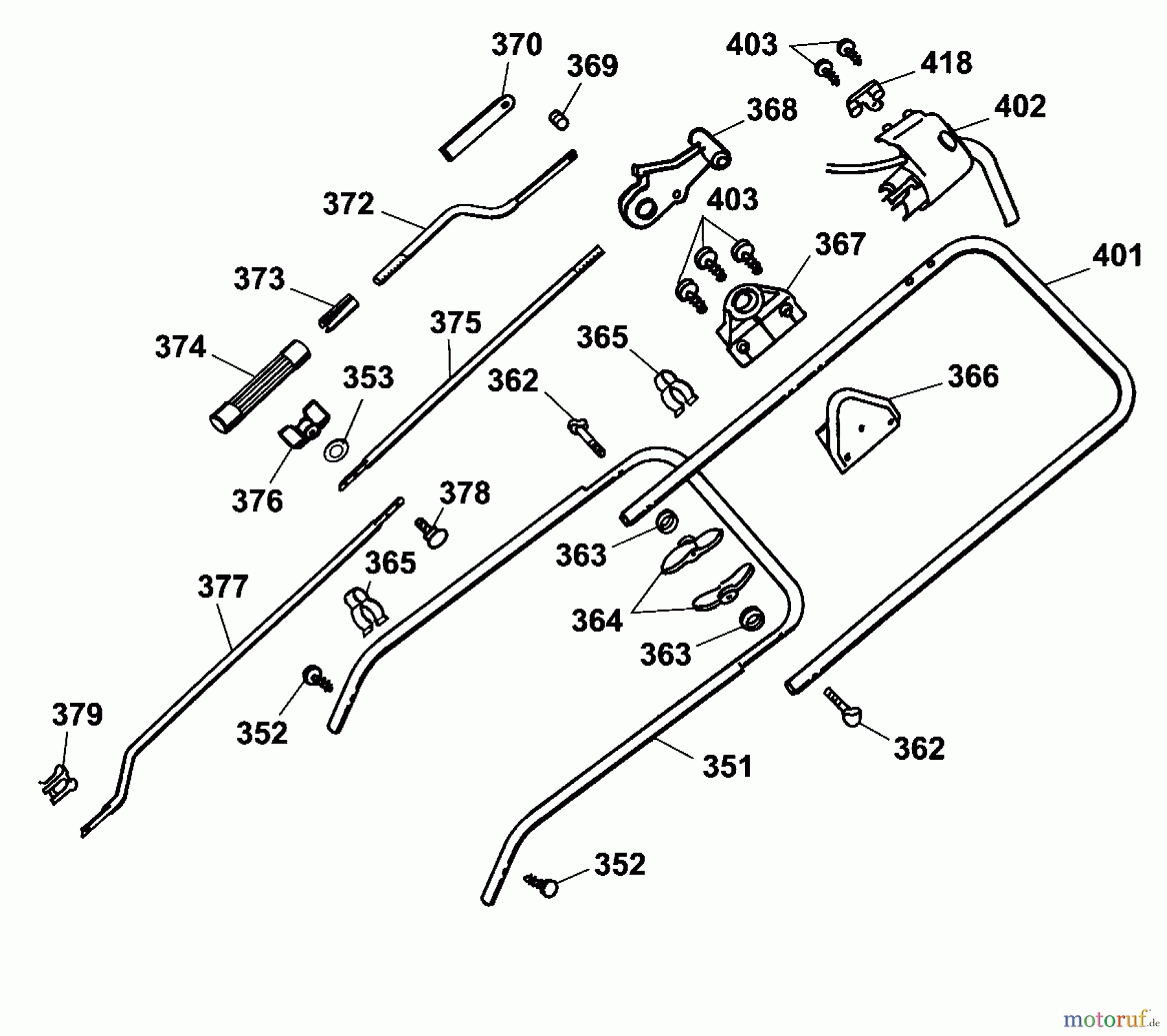 Wolf-Garten Elektrovertikutierer Olympia V Plus 3630085 Serie A, B (2002) Holm, Höhenverstellung